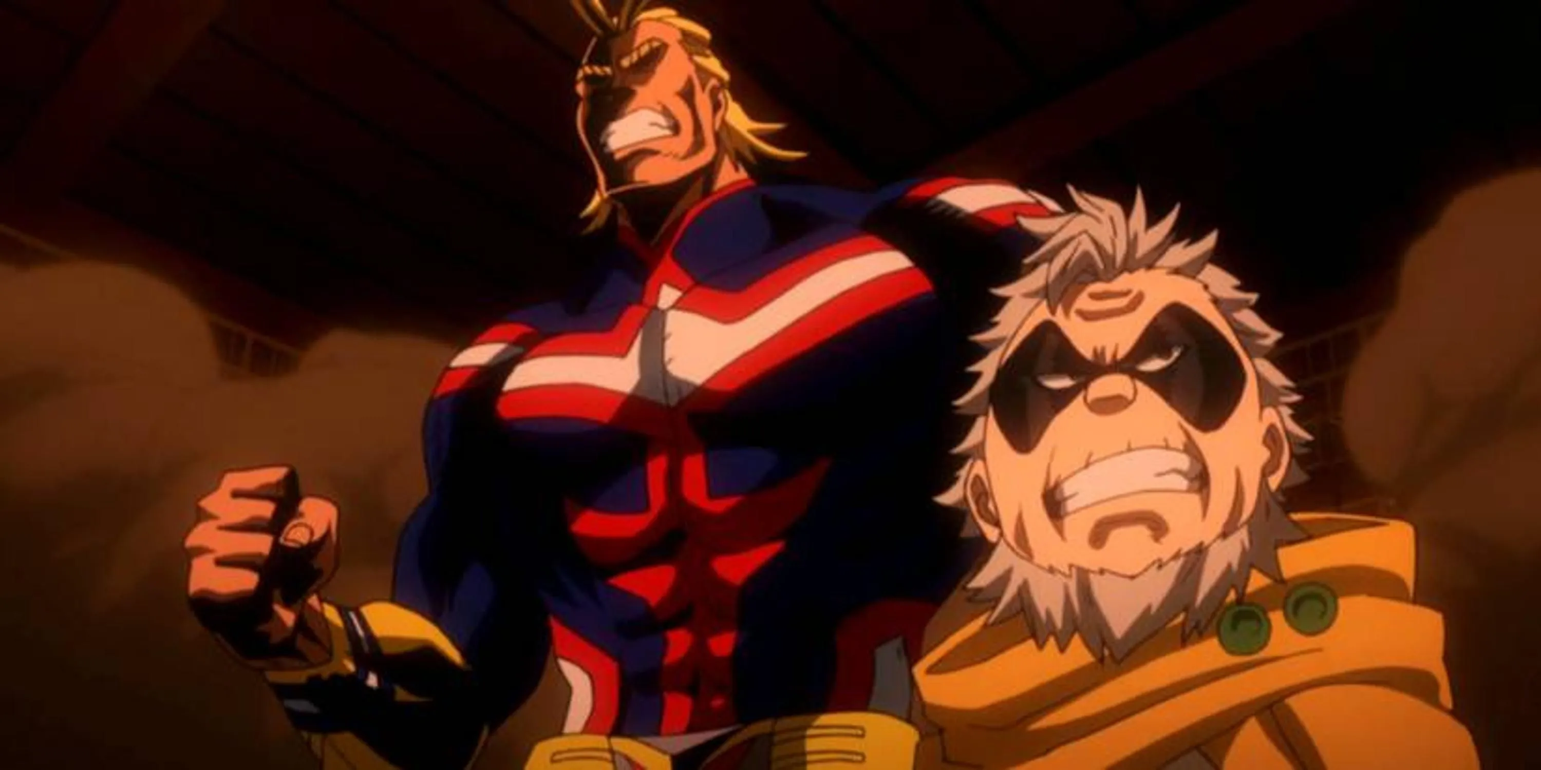 All Might sau trận chiến cuối cùng, giơ nắm đấm