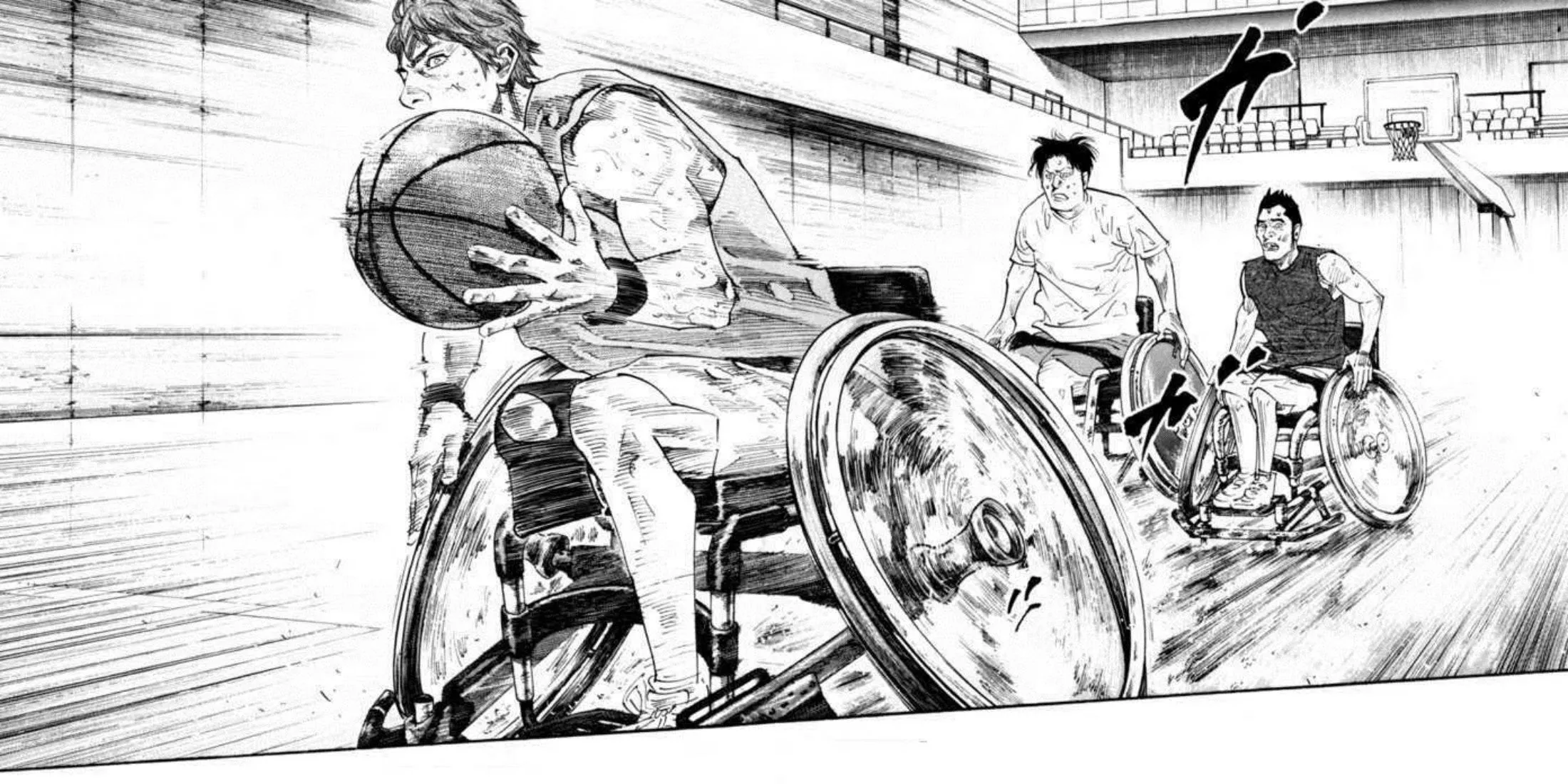 Ảnh bìa manga Real với hình ảnh các nhân vật chơi bóng rổ xe lăn