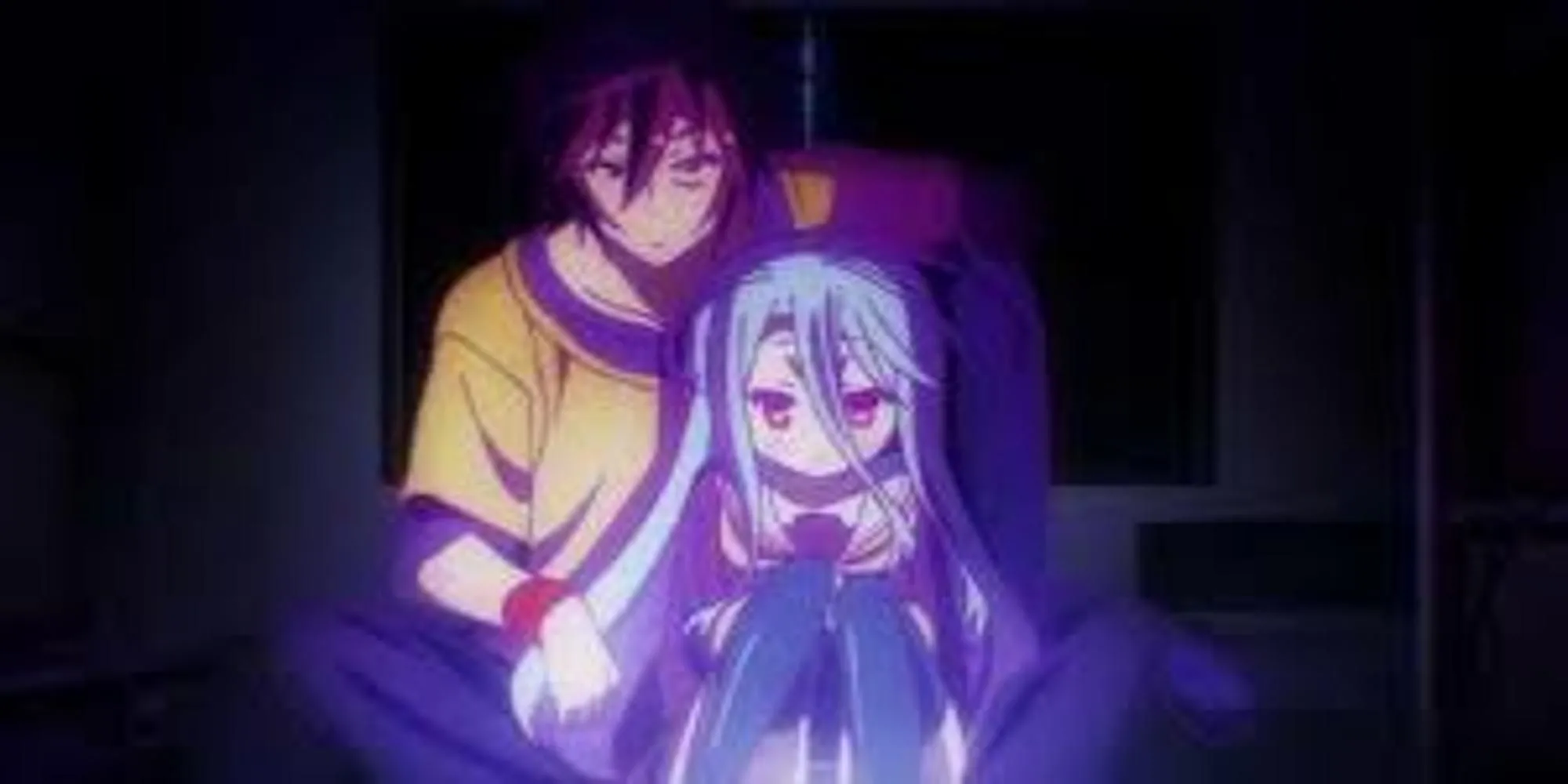 Anh minh họa anime No Game No Life với hai nhân vật chính