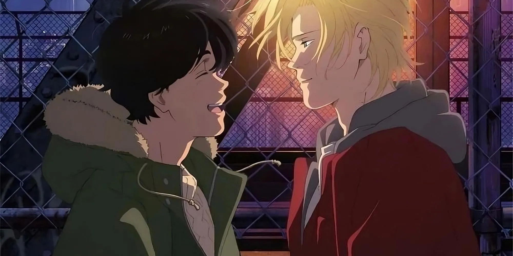 Ash và Eiji nhìn nhau trong Banana Fish