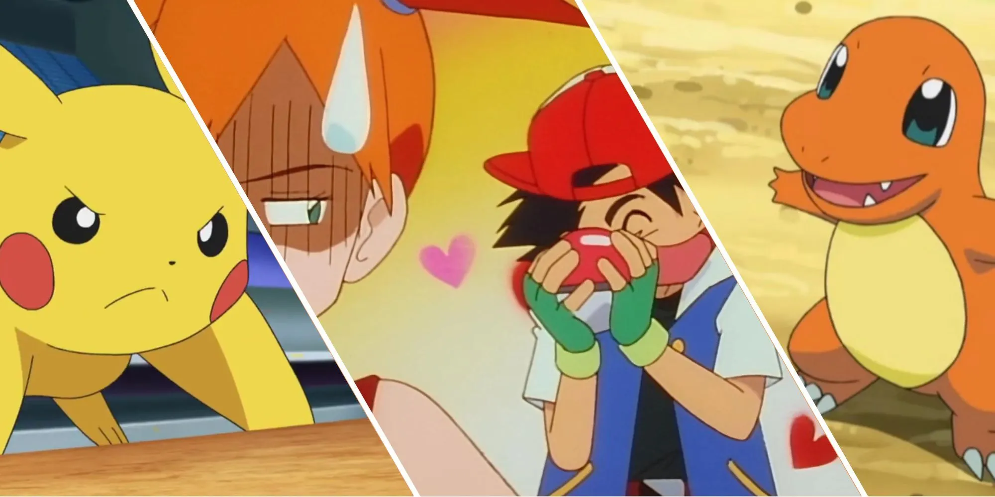 Bộ tứ Ash Ketchum, Pikachu, Misty và Charmander từ những tập đầu Pokémon anime