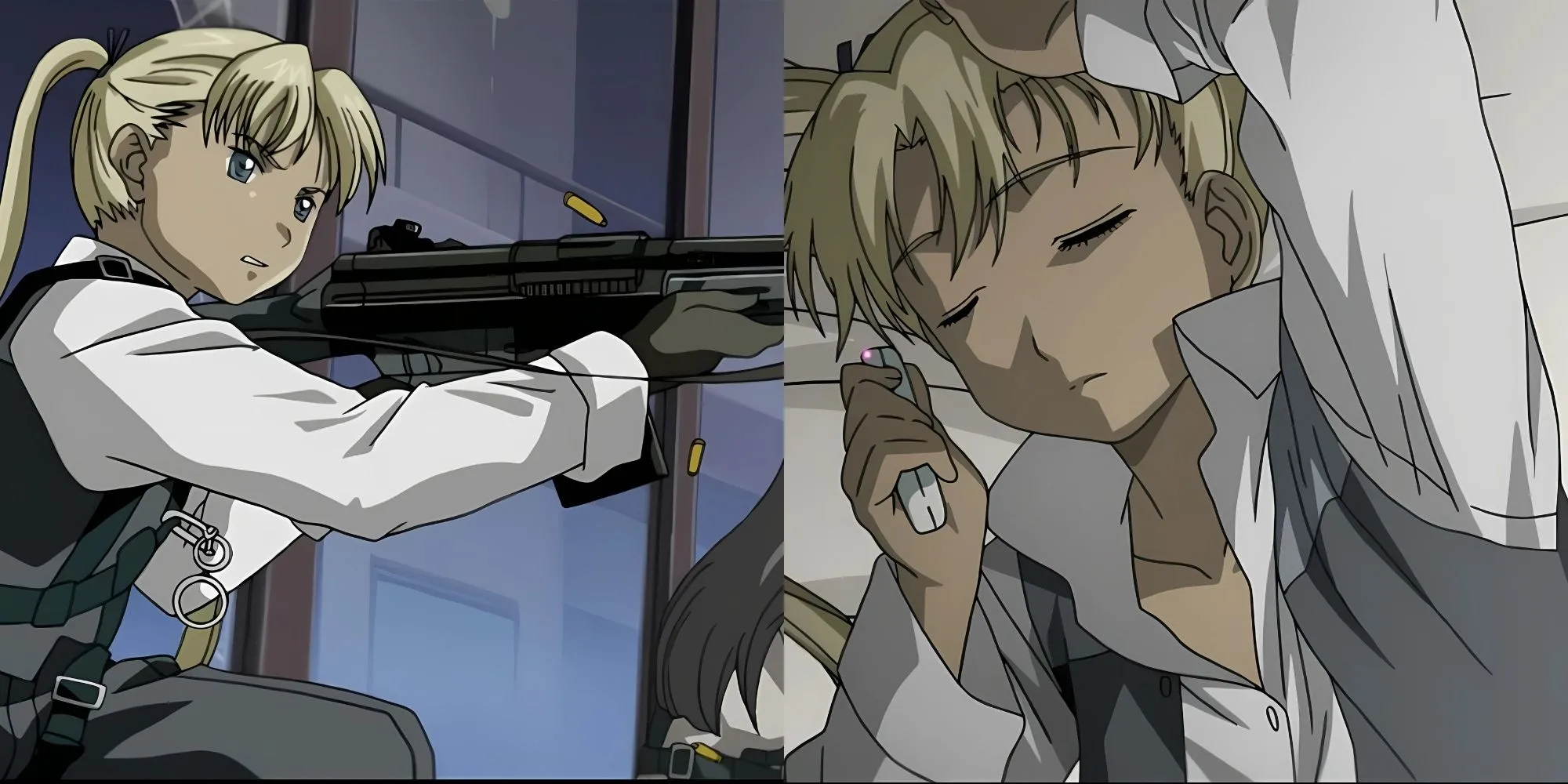 Cô bé người máy Triela với khẩu SPAS-12 trong anime Gunslinger Girl