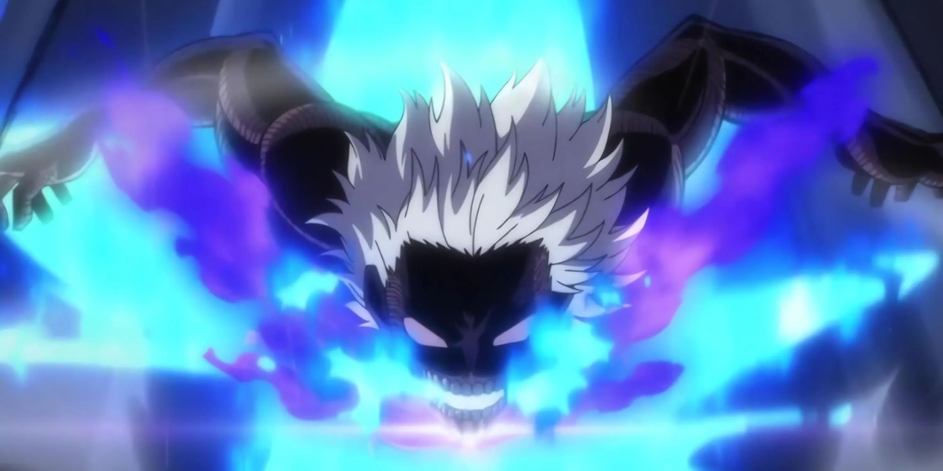 Dabi với ngọn lửa xanh từ Quirk Cremation trong My Hero Academia