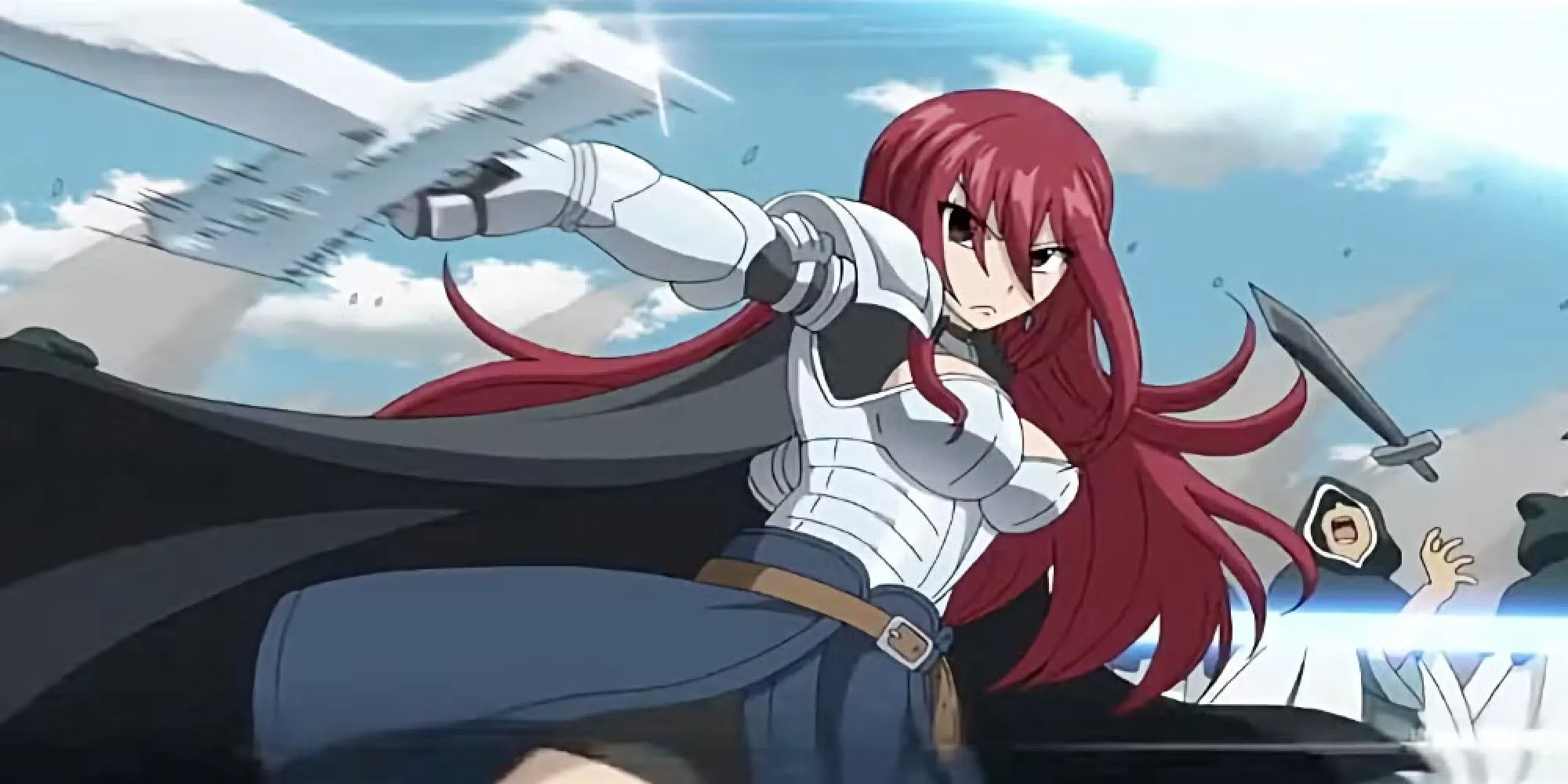 Erza Scarlet trong Fairy Tail với trang phục chiến đấu đặc trưng