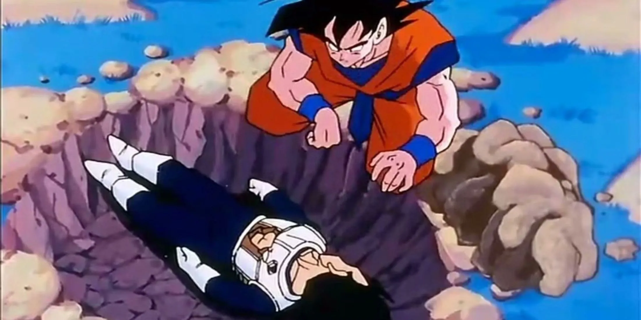 Goku chôn cất Vegeta trên hành tinh Namek sau khi Frieza giết anh ta trong Dragon Ball Z