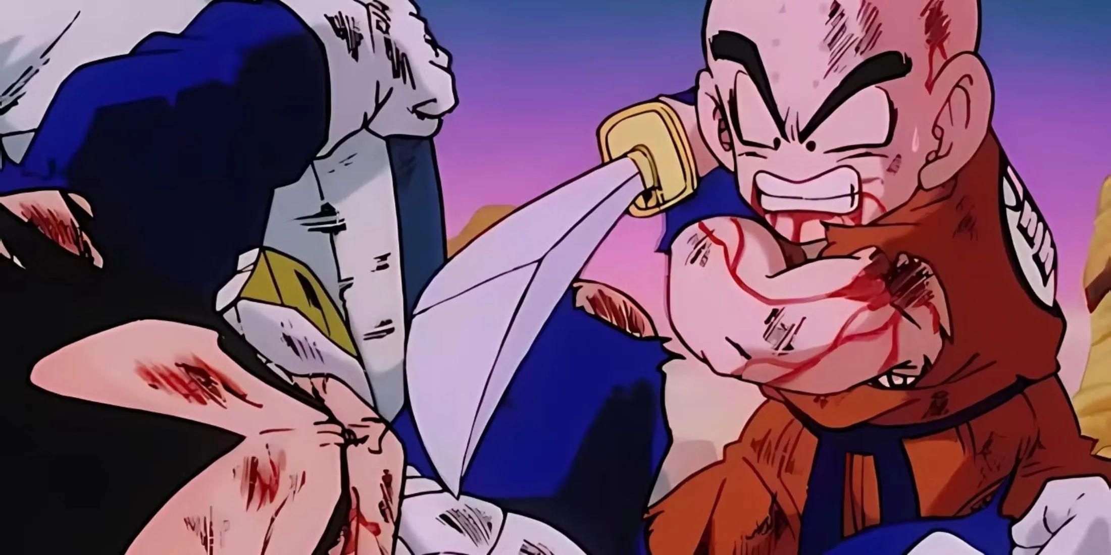 Goku ngăn Krillin giết Vegeta sau trận chiến trên Trái Đất trong Dragon Ball Z