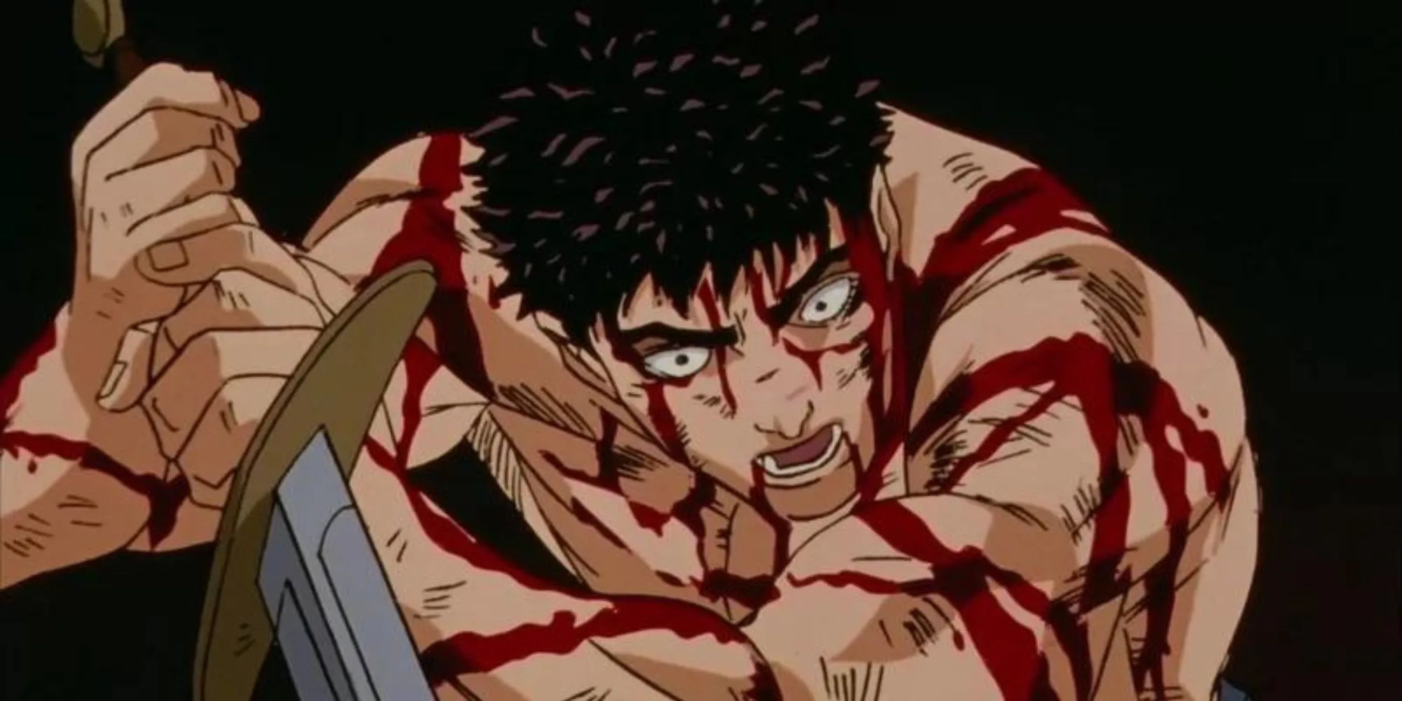 Guts trong trận chiến một mình chống lại cả trăm quân Tudor trong Berserk