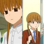 Haru Yoshida nhìn Shizuku Mizutani trong cảnh đầu tiên của My Little Monster, thể hiện sự đối lập tính cách giữa chàng trai nổi loạn và cô nàng mọt sách.