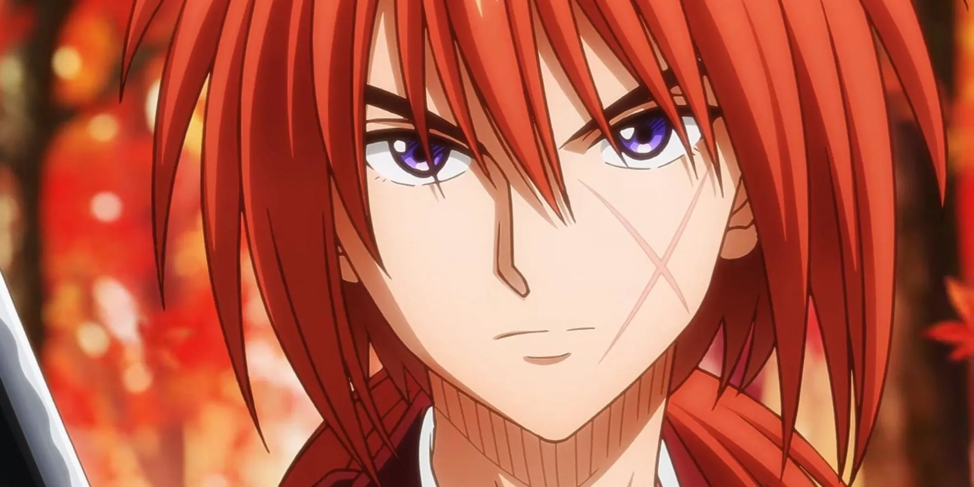 Himura Kenshin với vết sẹo chữ thập và kiếm sakabatō