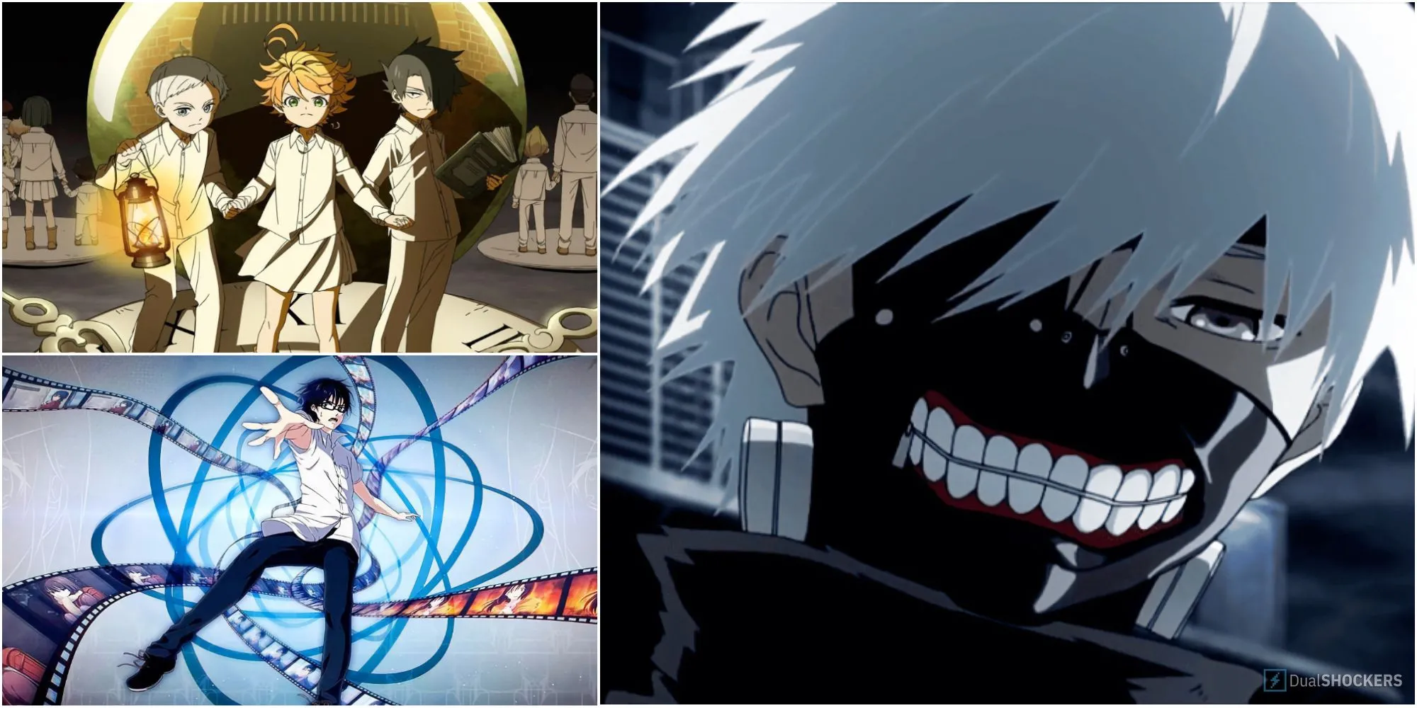 Hình ảnh các nhân vật anime thể hiện sự căng thẳng của thể loại tâm lý