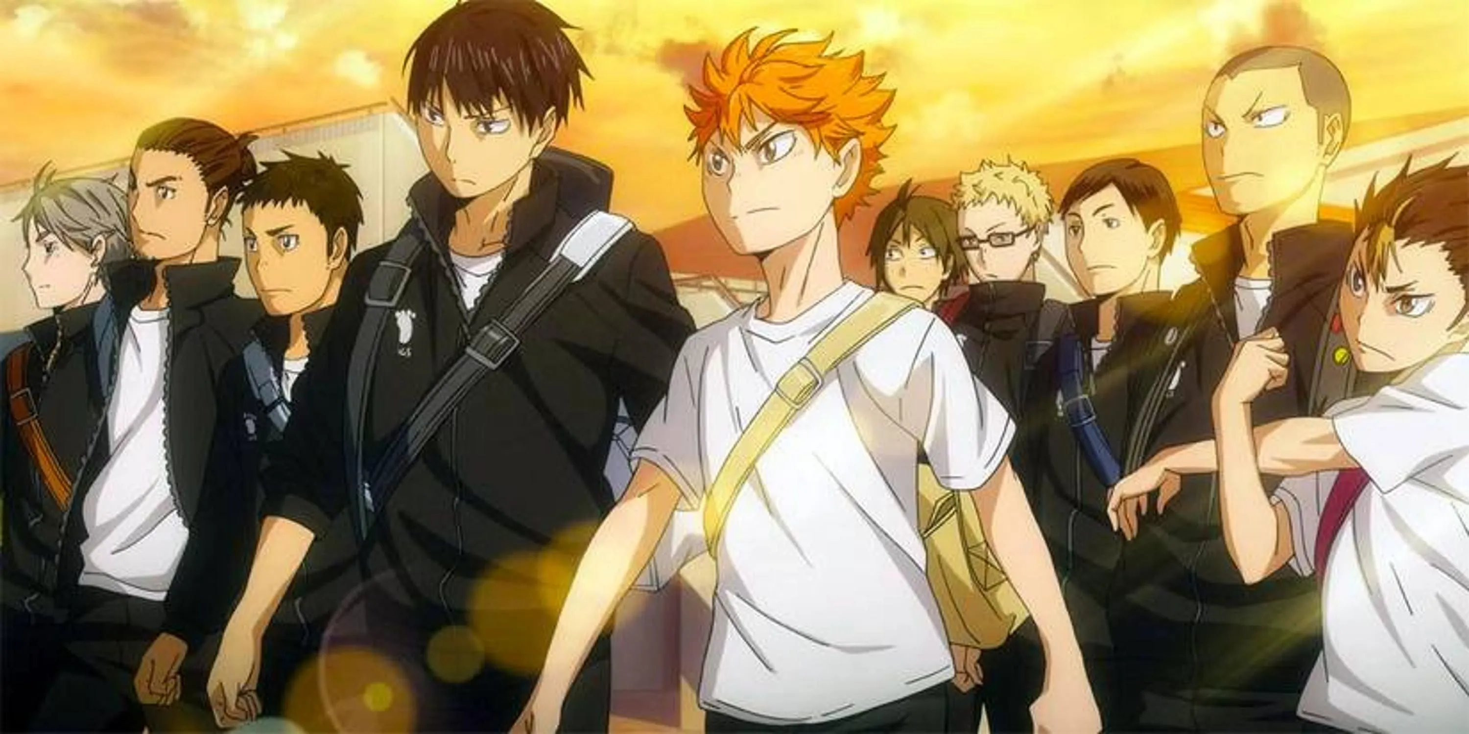 Hình ảnh đội bóng chuyền Karasuno trong anime Haikyuu!!