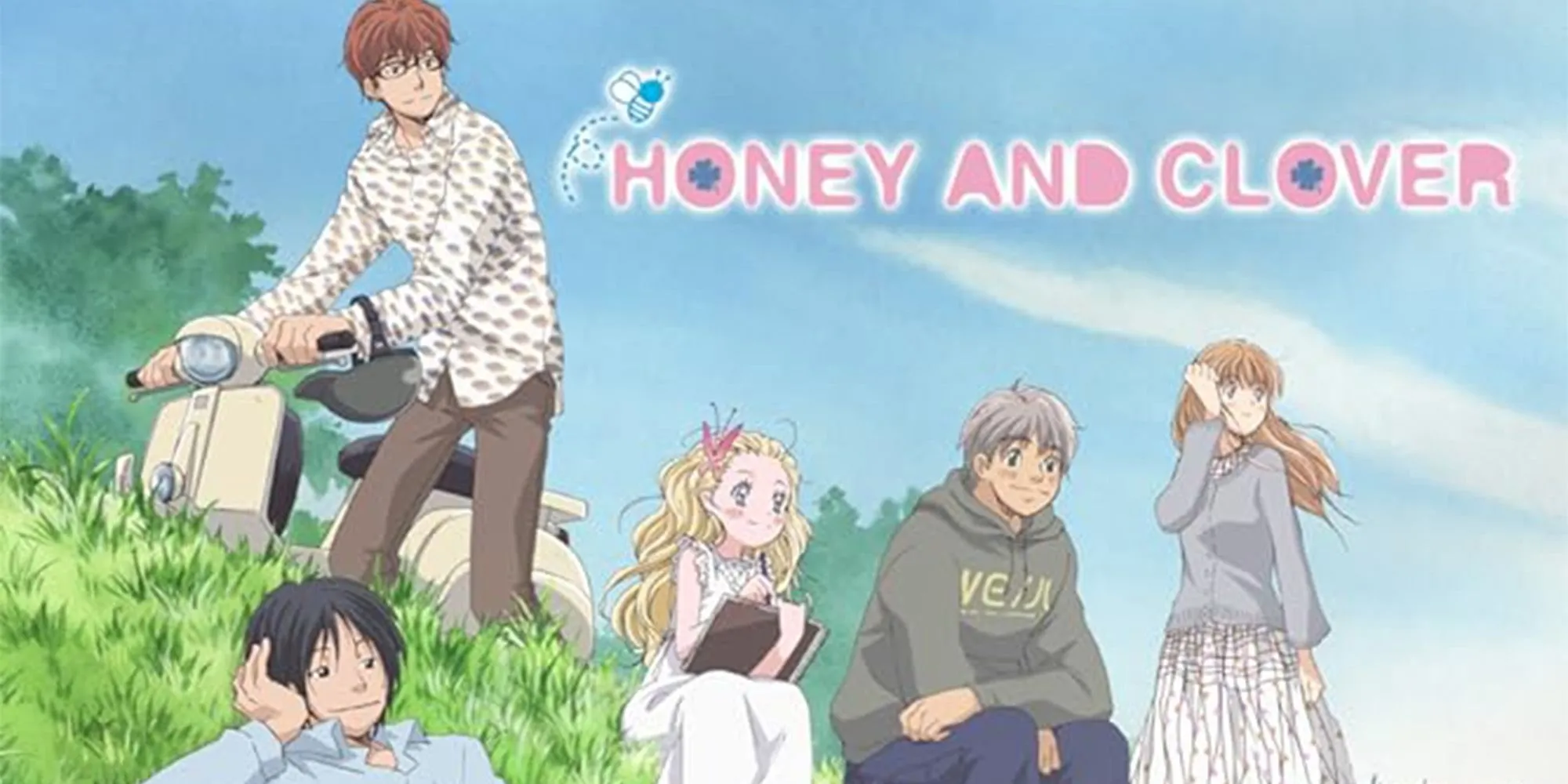 Hình ảnh từ Honey and Clover, thể hiện không khí nghệ thuật và tình bạn của những sinh viên đại học.