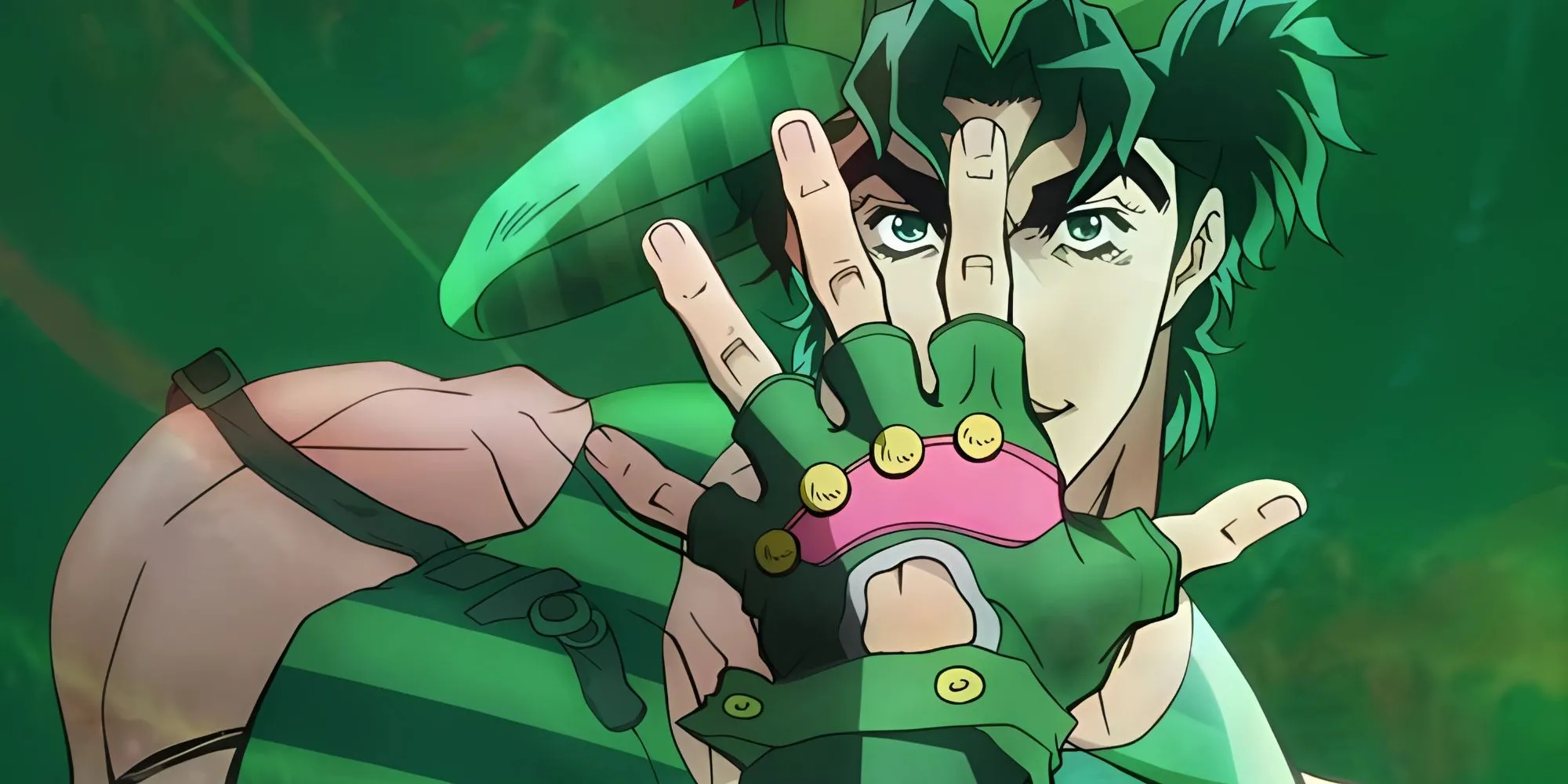 Jonathan Joestar với tư thế che tay đặc trưng trong JoJo's Bizarre Adventure phần 1 Phantom Blood