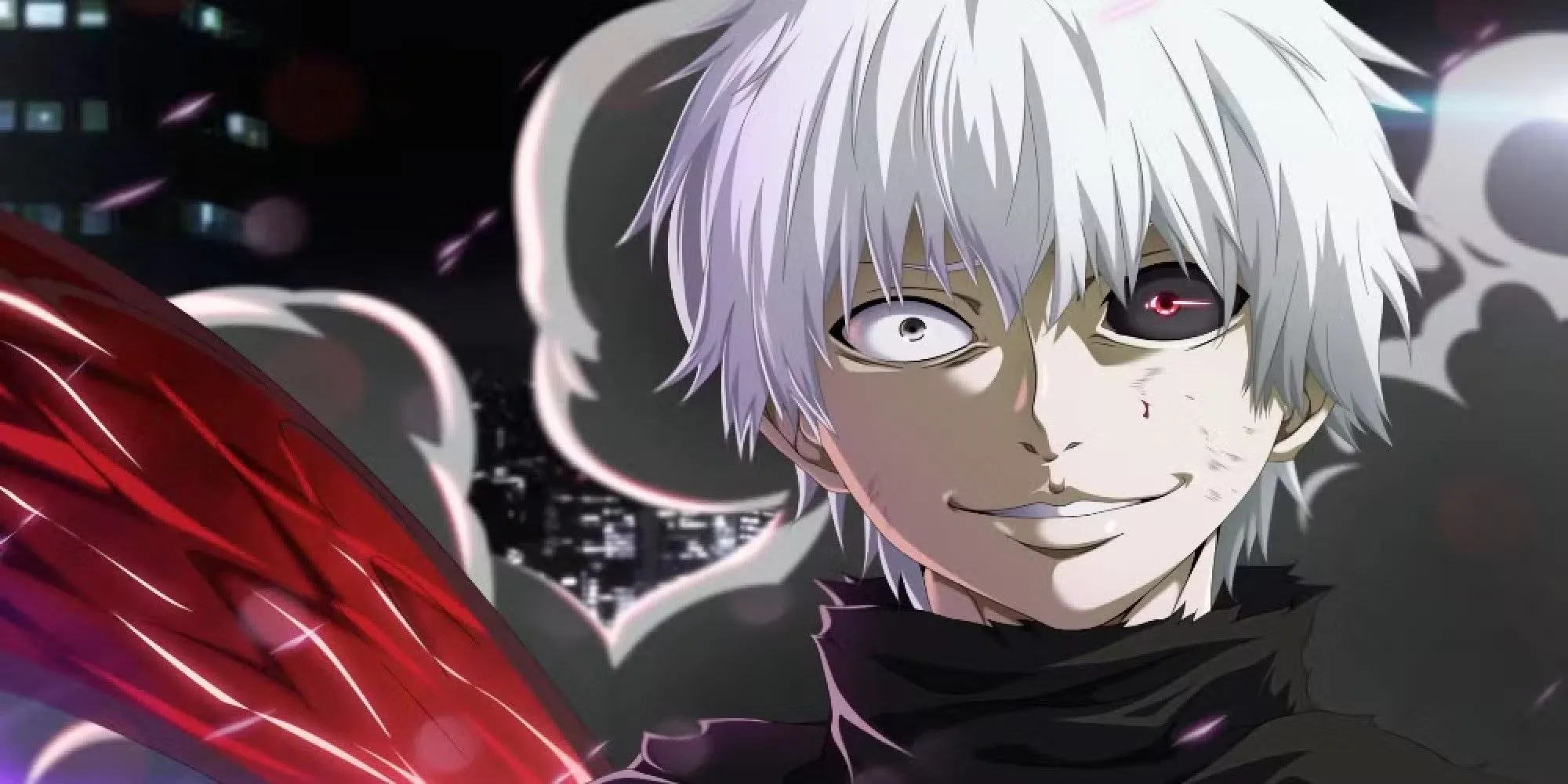 Ken Kaneki với mái tóc trắng trong Tokyo Ghoul