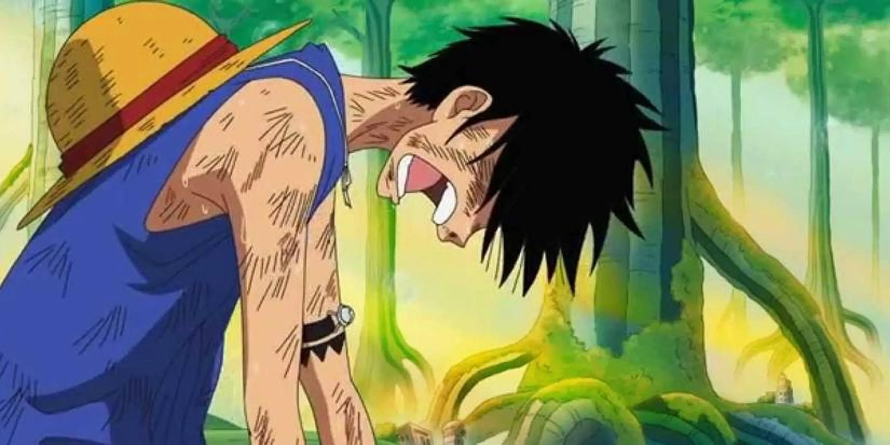 Luffy tuyệt vọng khóc khi chứng kiến các thành viên băng Mũ Rơm bị Bartholomew Kuma phân tán
