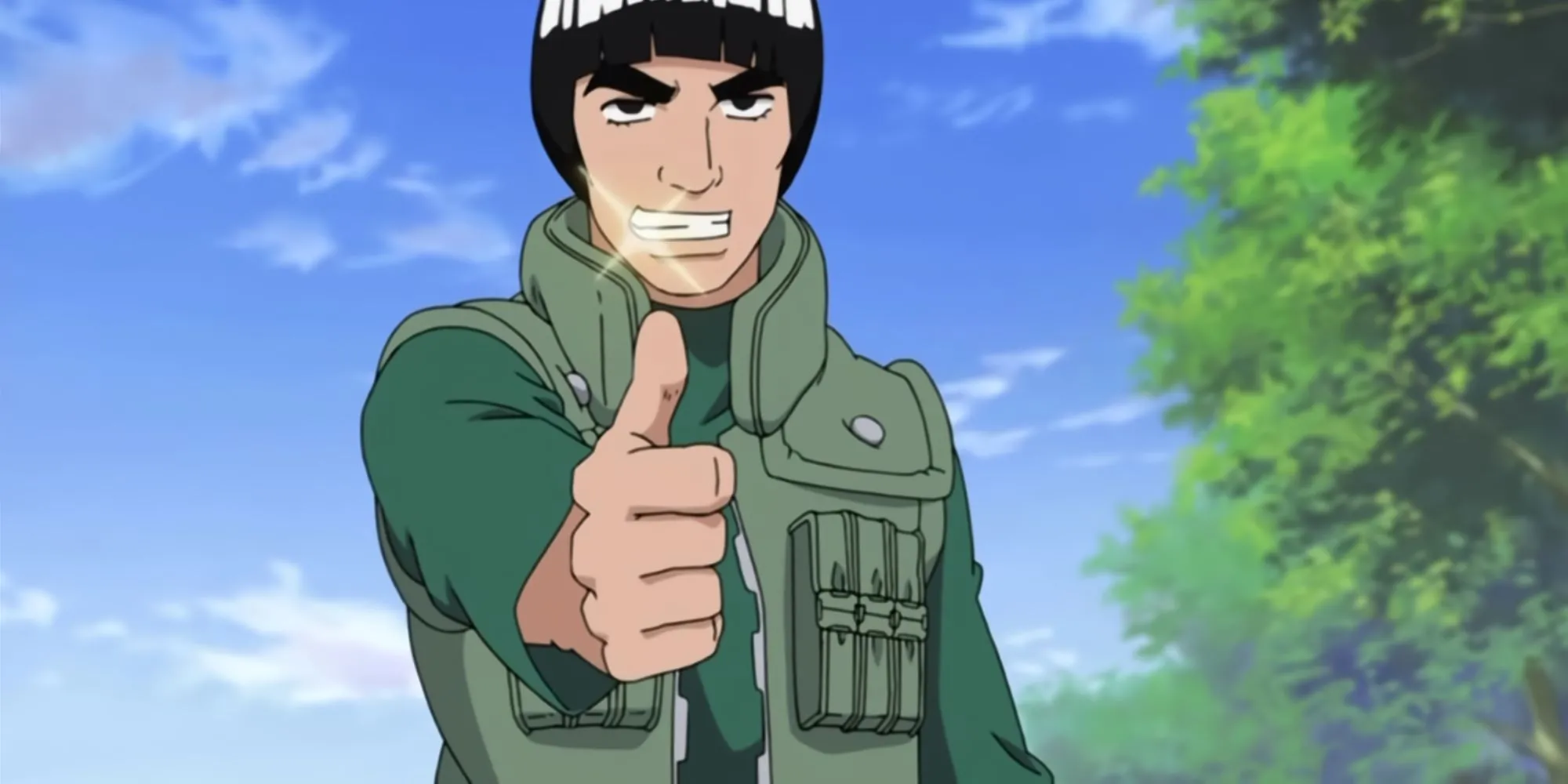 Might Guy trong Naruto đang cười