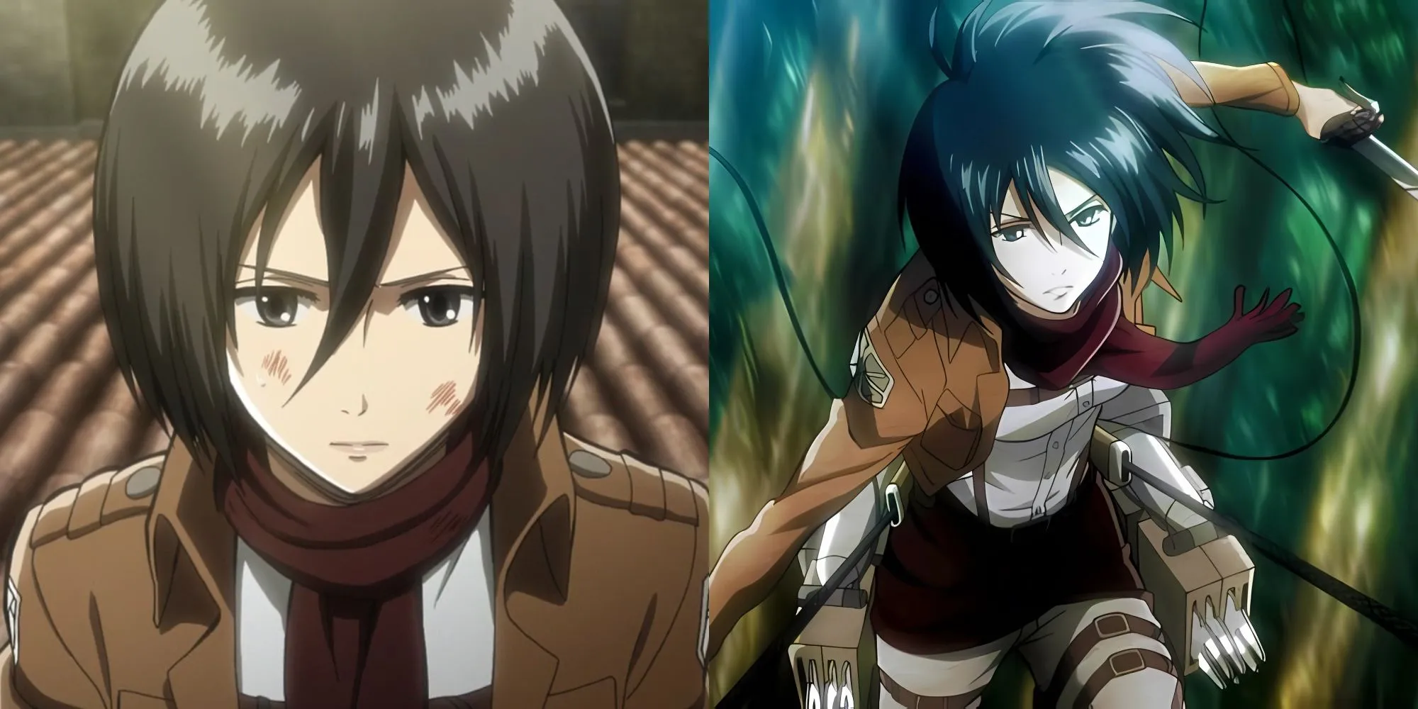 Mikasa Ackerman sử dụng thiết bị cơ động 3D trong Attack on Titan