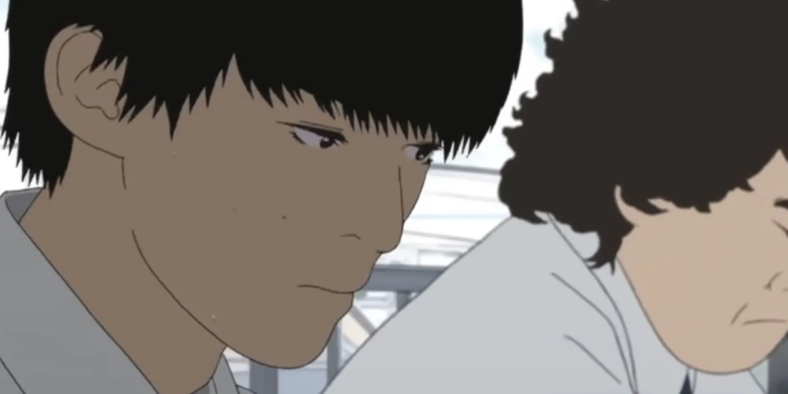 Nhân vật chính từ áp phích anime Flowers of Evil, thể hiện sự u ám và tâm lý phức tạp.