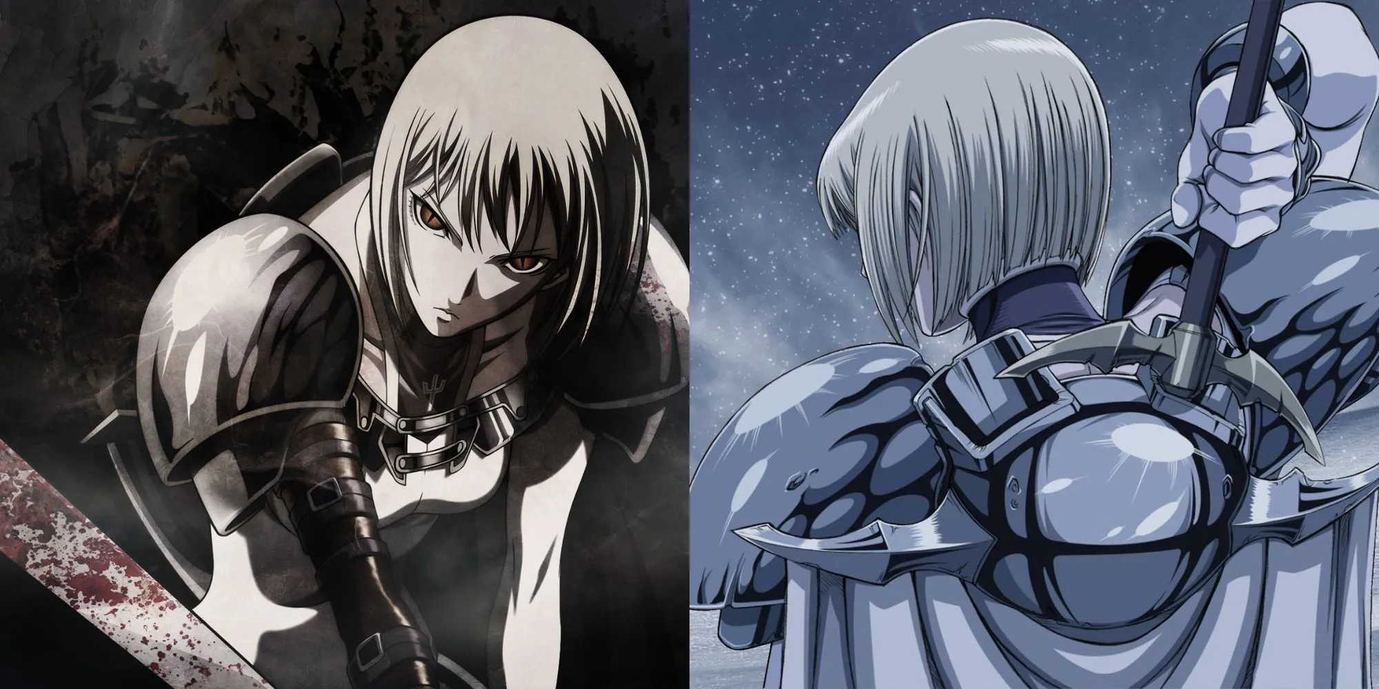 Nhân vật Clare sử dụng thanh đại kiếm trong anime Claymore