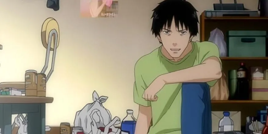 Nhân vật Satou, một hikikomori trong anime Welcome to the NHK, khắc họa sự cô lập xã hội.