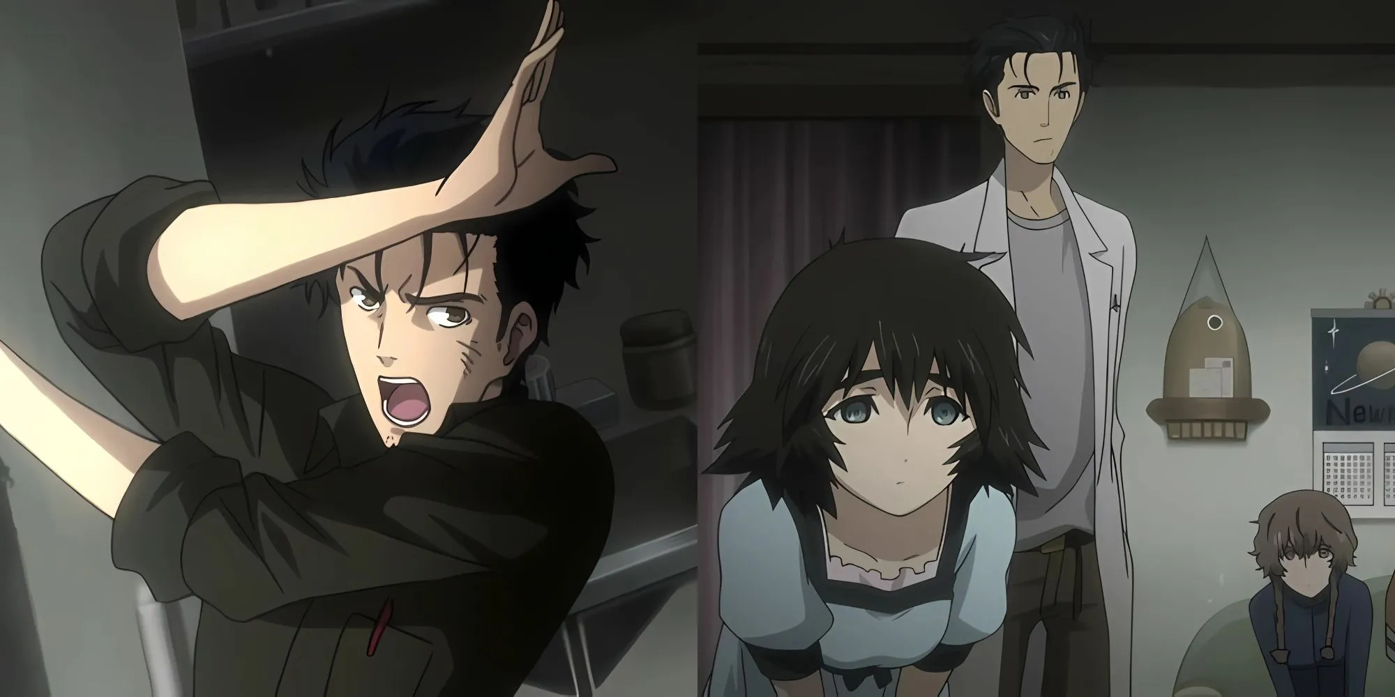 Okabe Rintaro, Mayuri và D-mail trong anime Steins;Gate