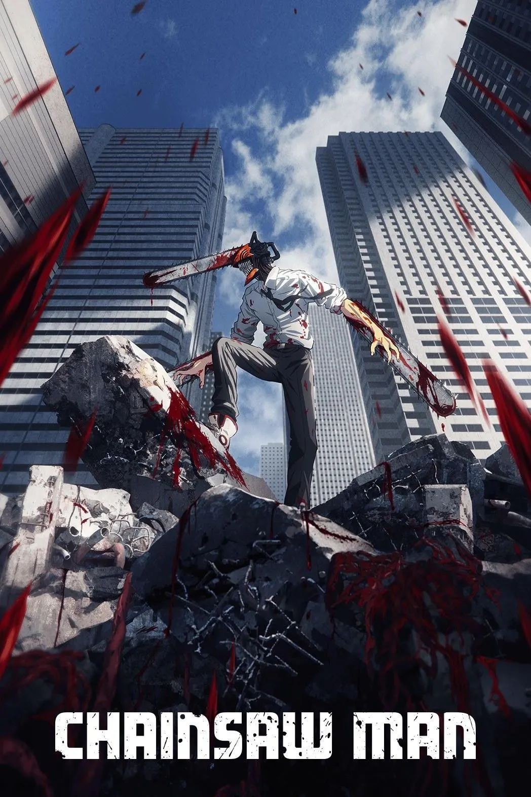 Poster anime Chainsaw Man, thể hiện yếu tố hành động và kinh dị.