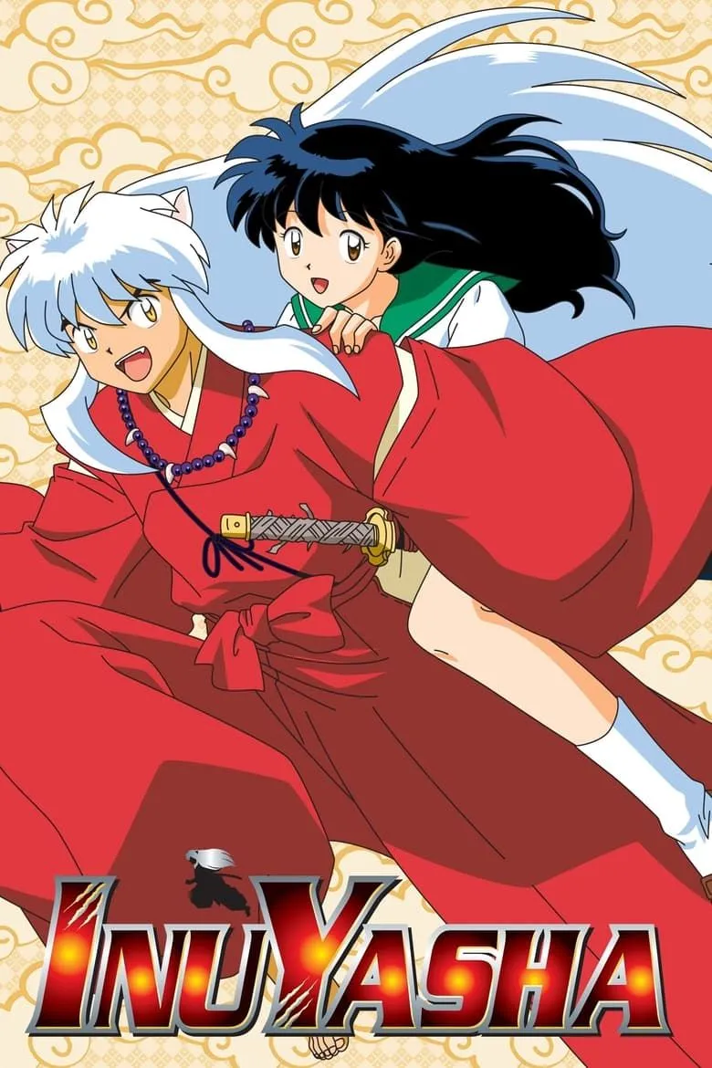 Poster anime Inuyasha, kết hợp yếu tố thời hiện đại và phong kiến.