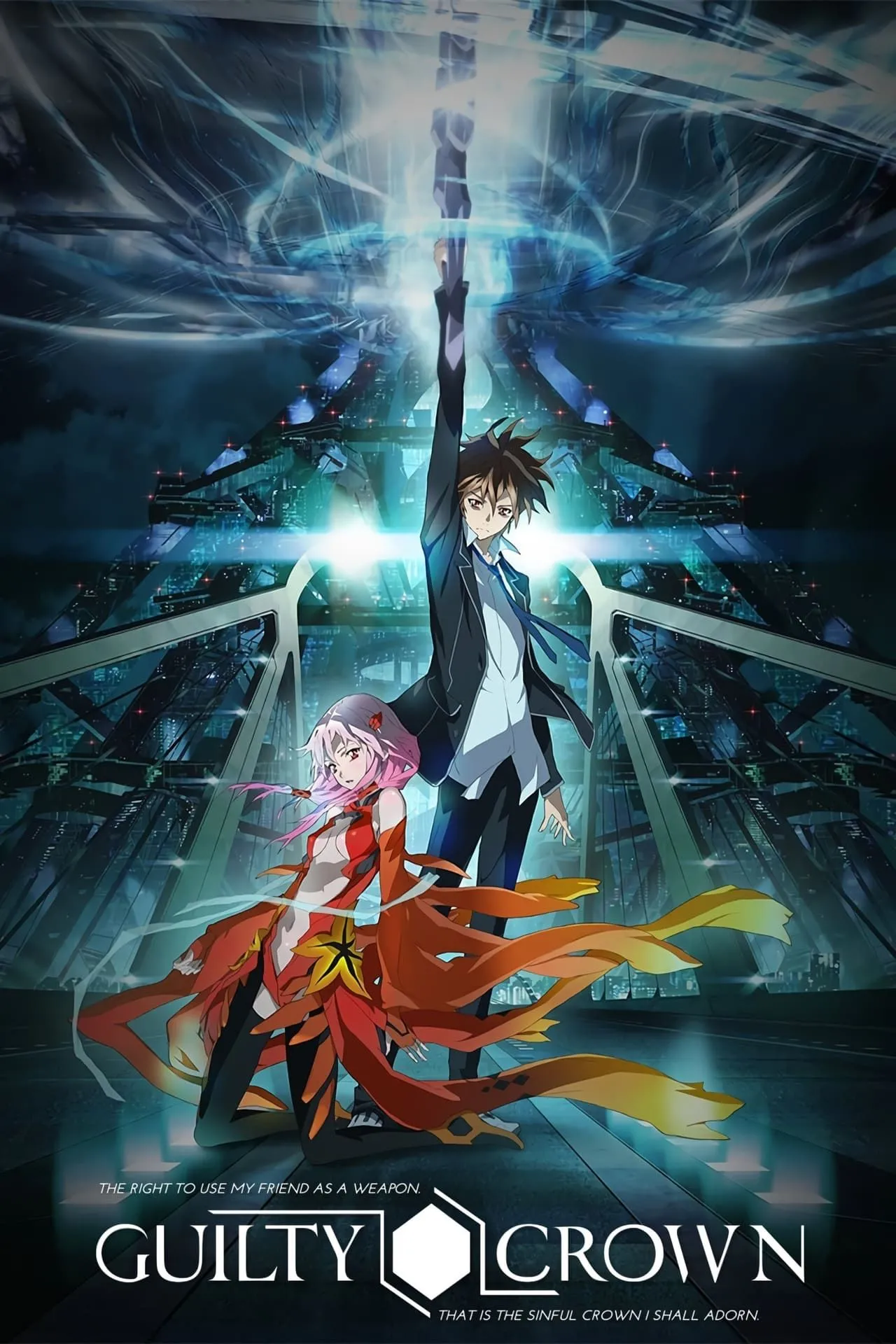 Poster chính thức của anime Guilty Crown với các nhân vật