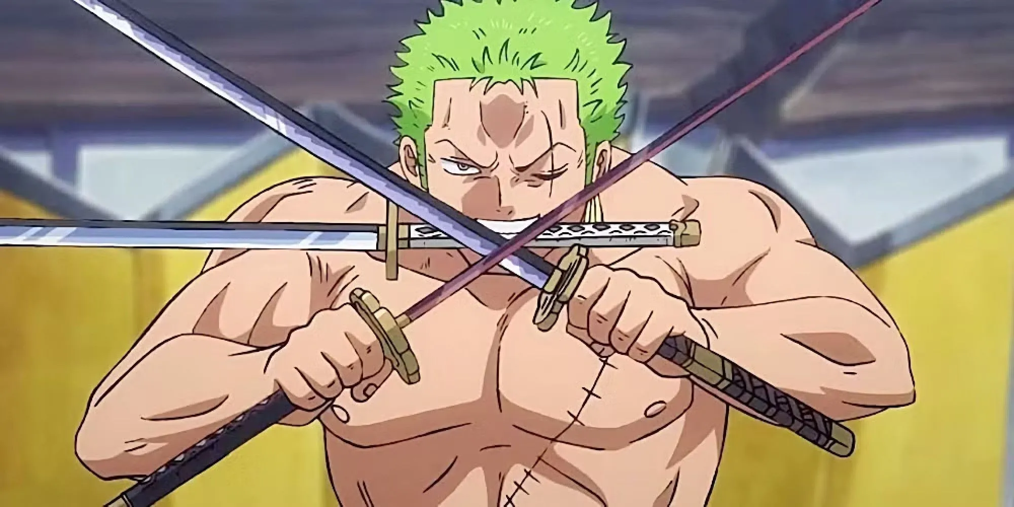 Roronoa Zoro, kiếm sĩ của băng Mũ Rơm, sử dụng phong cách Santoryu