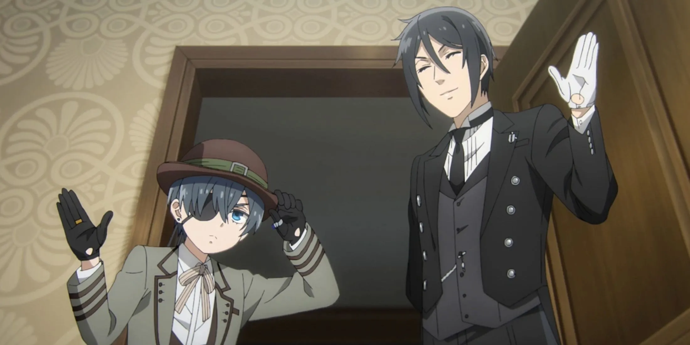 Sebastian Michaelis và Ciel Phantomhive trong anime Black Butler: Emerald Witch Arc