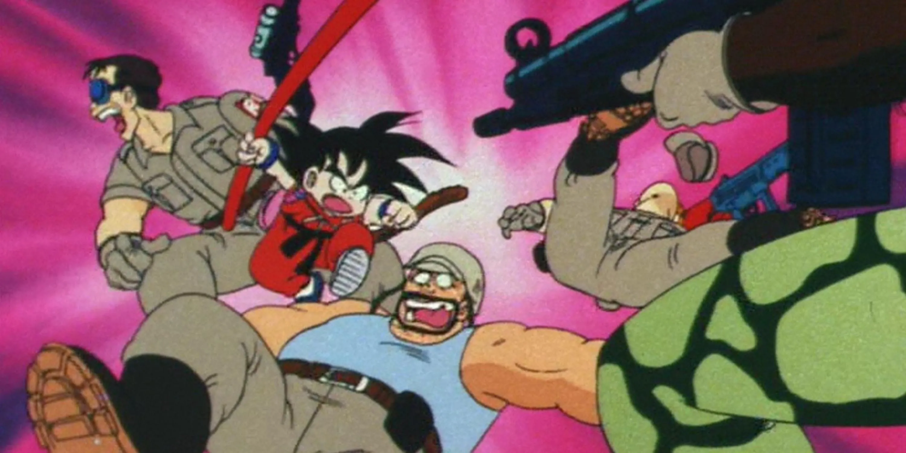 Son Goku thời thơ ấu dễ dàng đánh bại toàn bộ Quân đoàn Ruy Băng Đỏ trong Dragon Ball
