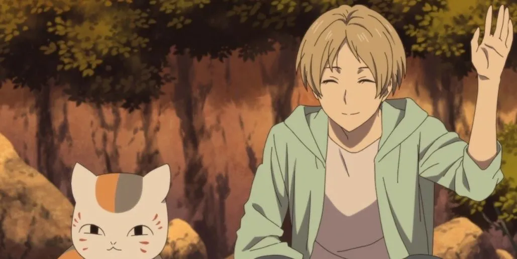 Takashi Natsume từ Natsume’s Book of Friends với biểu cảm trầm tư và dịu dàng