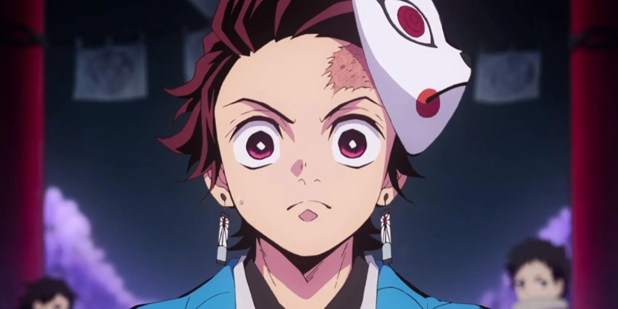 Tanjiro Kamado với biểu cảm nghiêm túc trong Demon Slayer