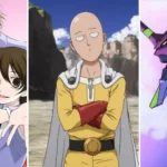 Tổng hợp hình ảnh từ các anime lồng tiếng Anh nổi tiếng như Ouran High School Host Club, One-Punch Man, Neon Genesis Evangelion