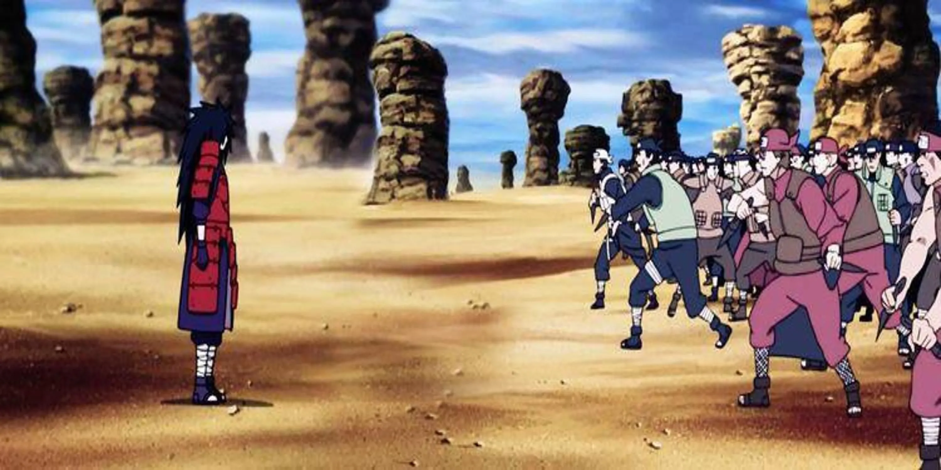 Uchiha Madara một mình đối đầu với toàn bộ Liên minh Nhẫn giả trong Đại chiến Nhẫn giả lần thứ Tư trong Naruto Shippuden