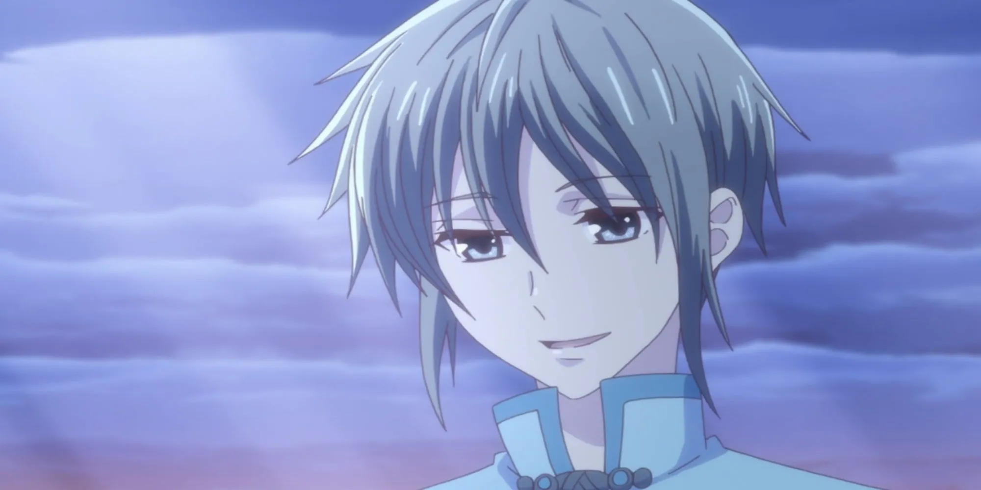 Yuki Sohma trong Fruits Basket nhìn xuống với nụ cười nhẹ