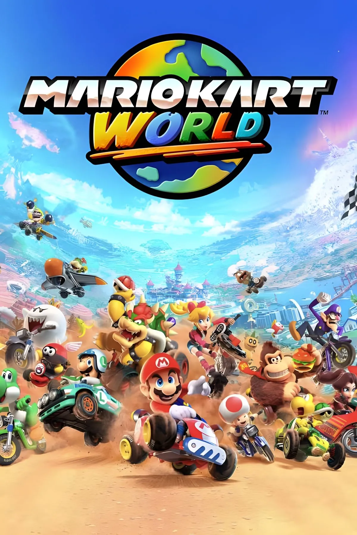 Ảnh bìa chính thức game đua xe Mario Kart World