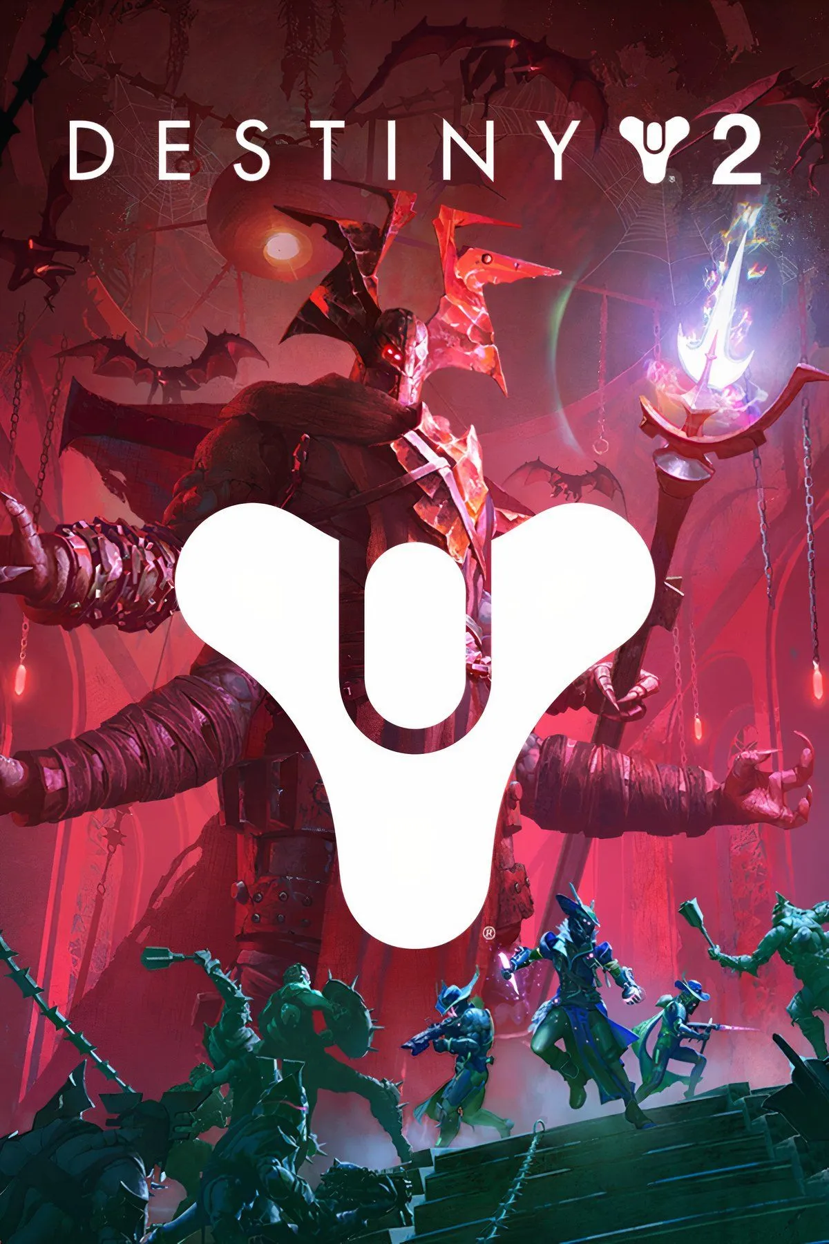 Bìa game Destiny 2 với hình ảnh các Guardian sẵn sàng chiến đấu, thể hiện không khí hành động của game