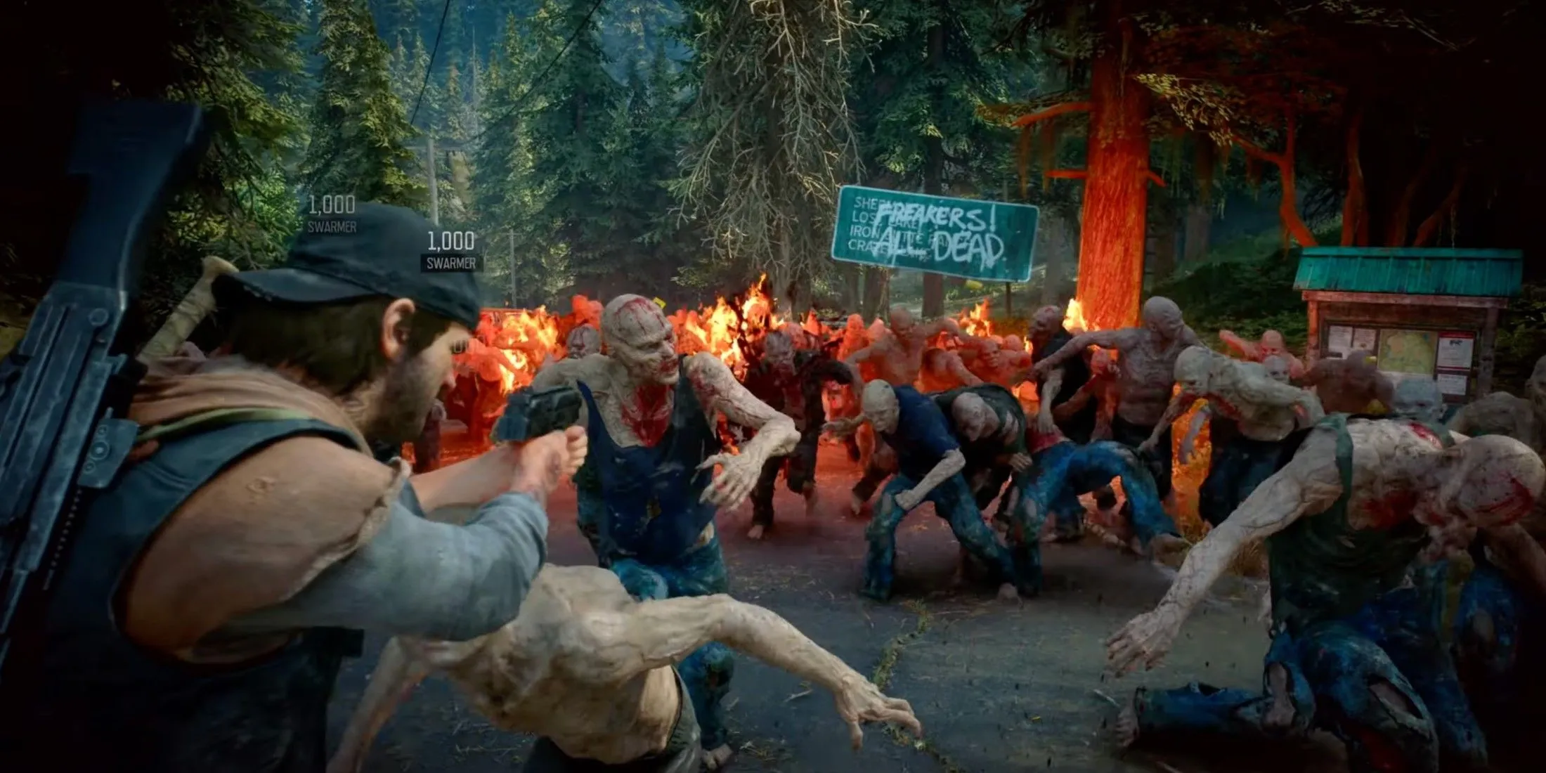 Deacon St. John đối mặt Horde zombie trong chế độ Horde Assault của Days Gone Remastered