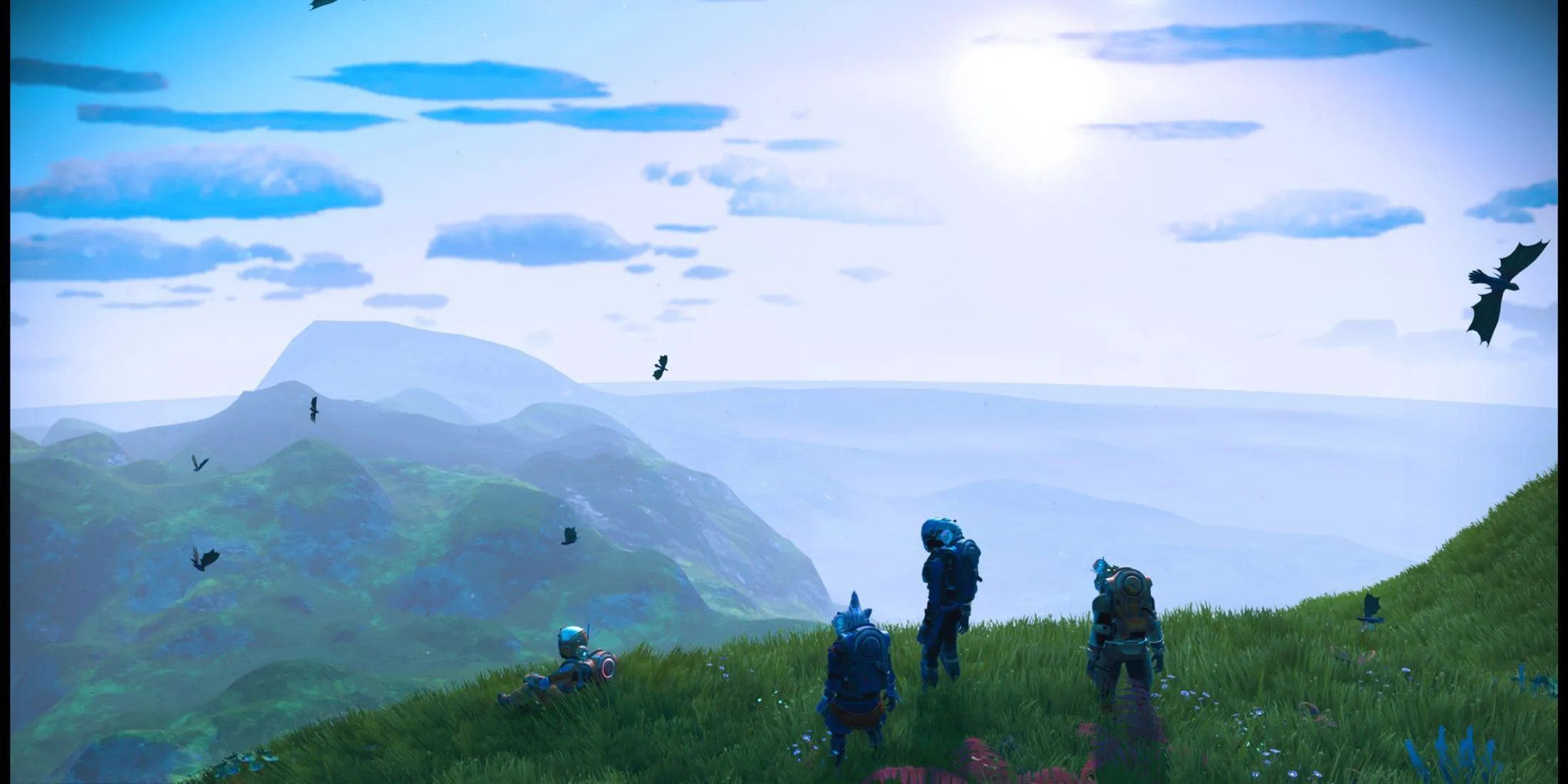 Nhóm game thủ cùng nhau khám phá một ngọn núi hùng vĩ trong No Man's Sky