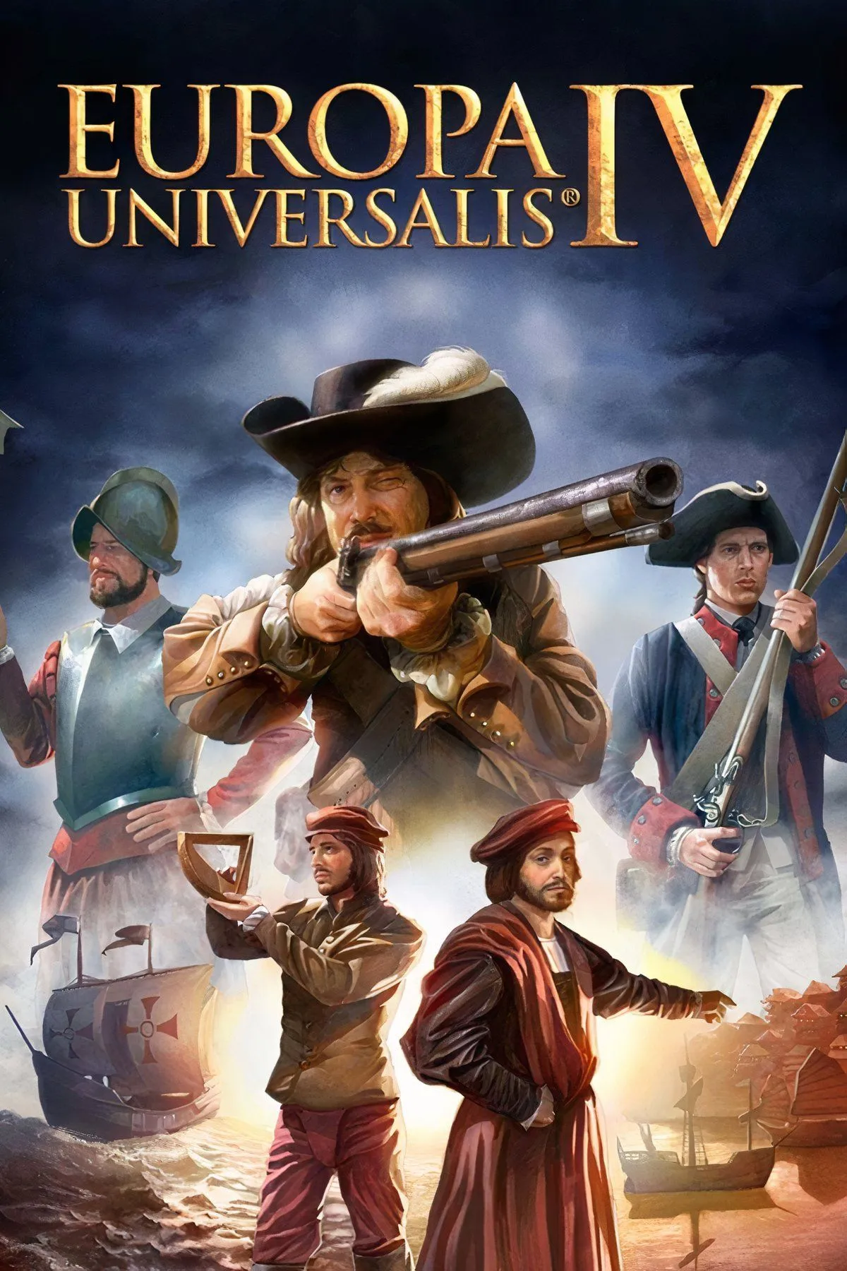 Bản đồ thế giới lịch sử với các quốc gia và đường biên giới trong game Europa Universalis 4.