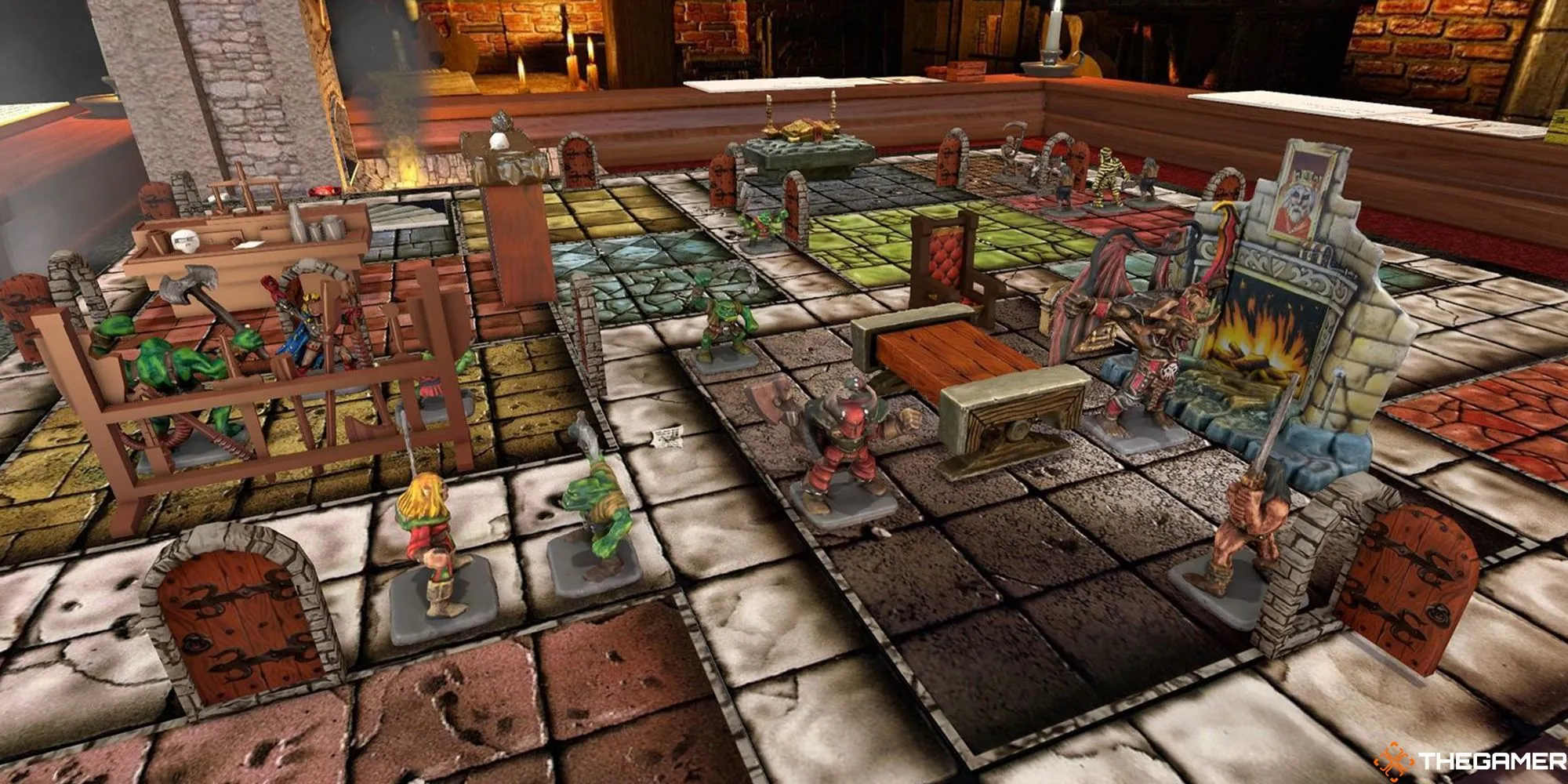 Bản đồ và các nhân vật trong game board game HeroQuest