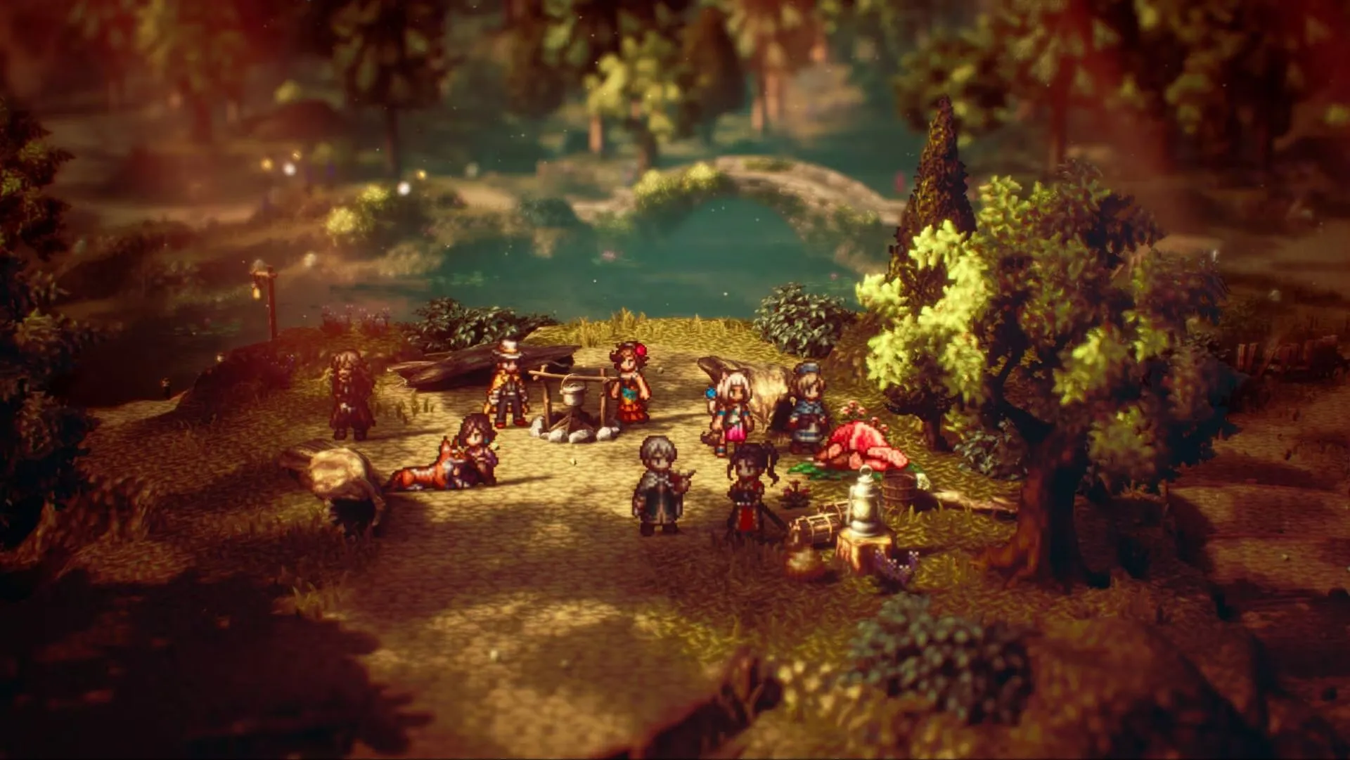 Các nhân vật trong Octopath Traveler 2 thể hiện phong cách đồ họa HD-2D độc đáo của Square Enix