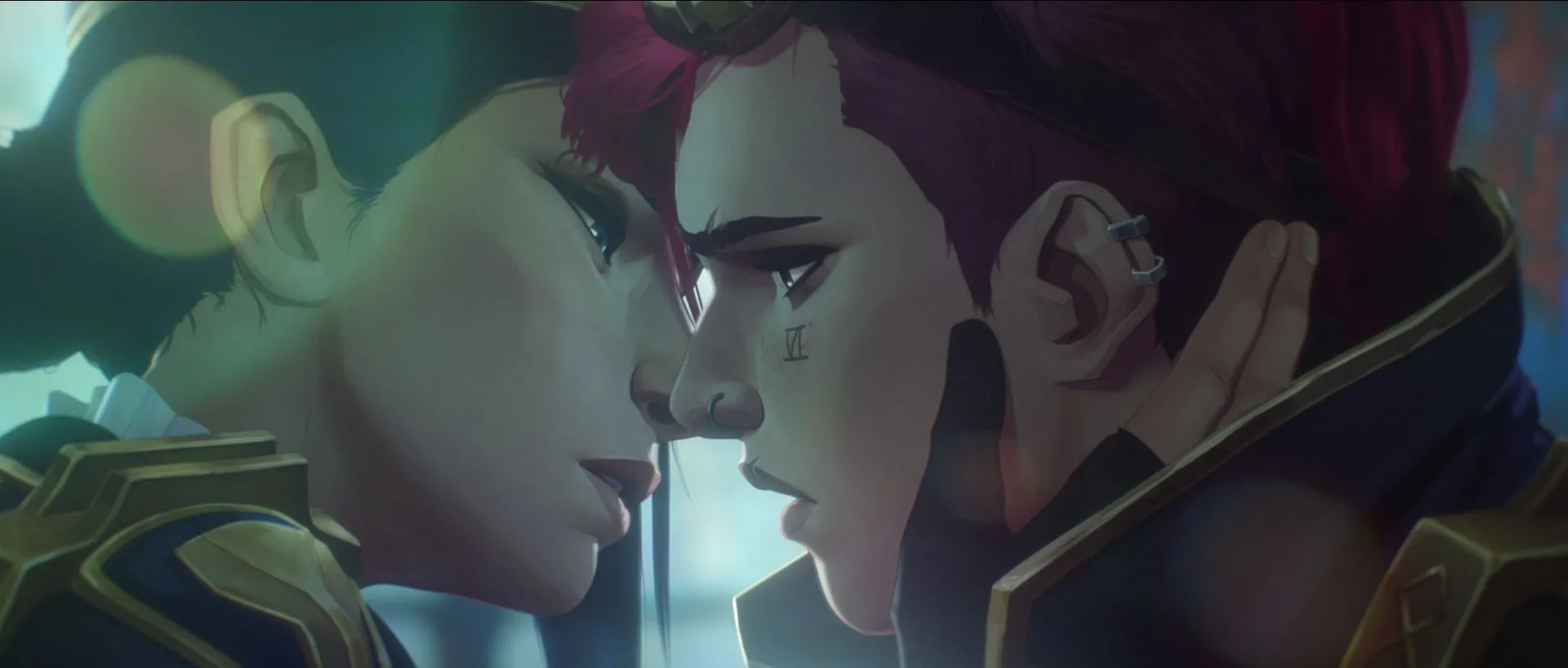 Cảnh hôn của Caitlyn và Vi trong Arcane - cặp đôi canon được game thủ yêu thích