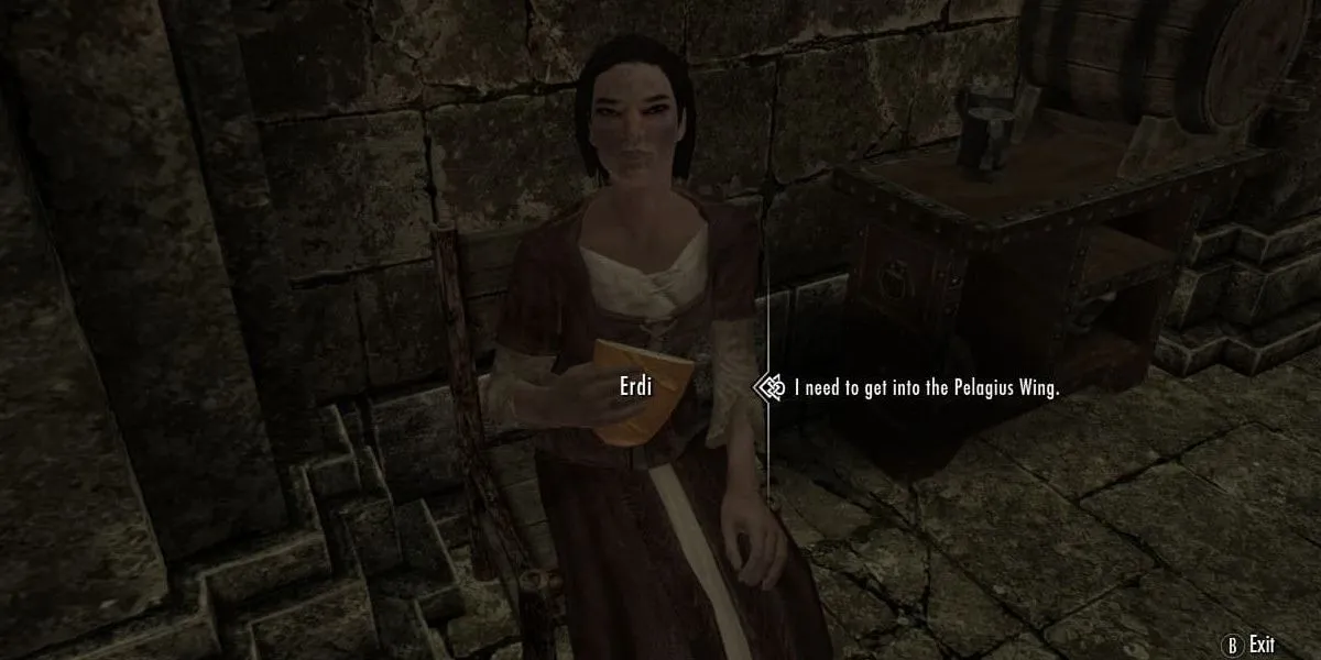 Đại sảnh Blue Palace ở Solitude, nơi bắt đầu nhiệm vụ The Mind Of Madness khám phá tâm trí Pelagius III trong Skyrim.