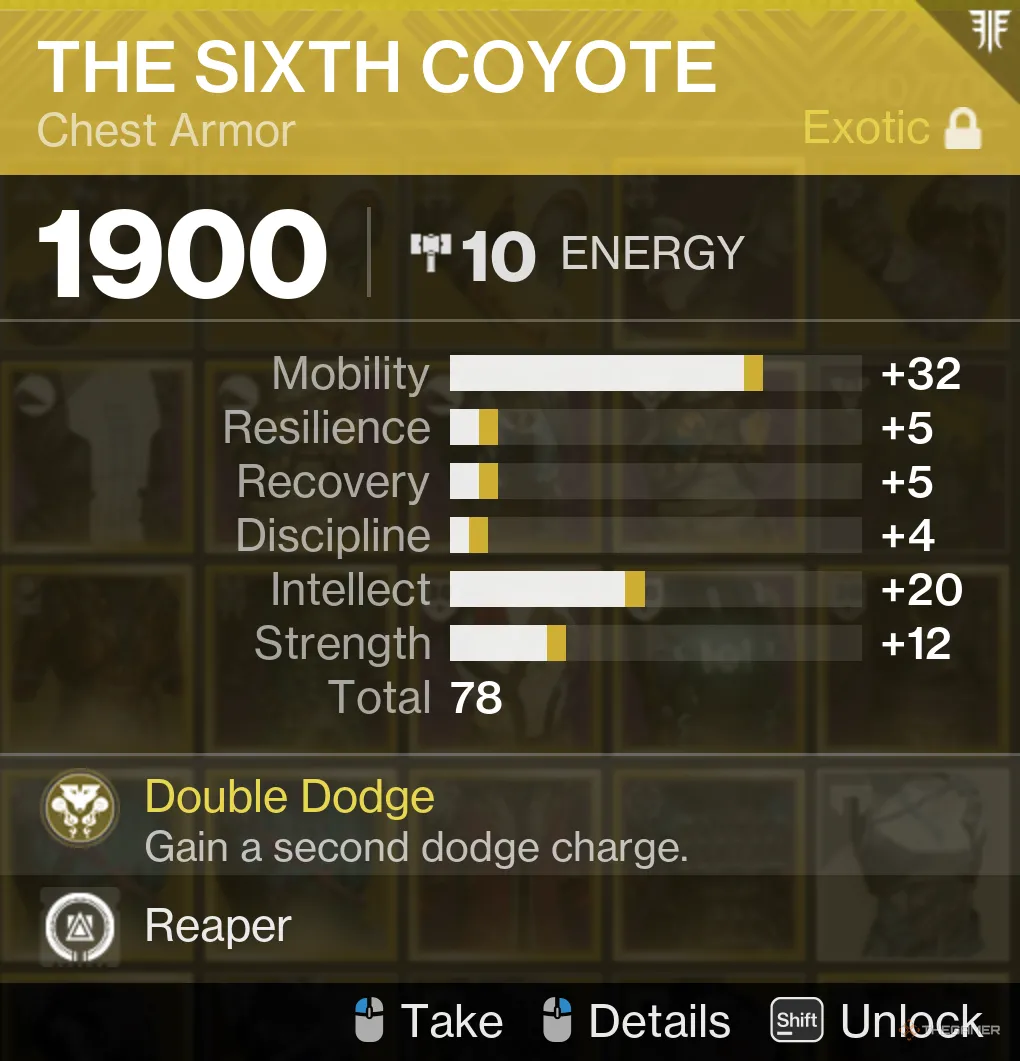 Destiny 2 Sixth Coyote With High Mobility And Intellect