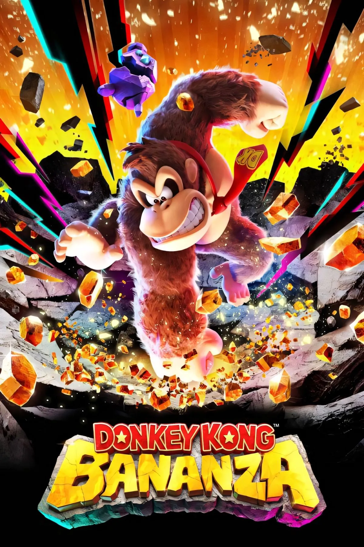 Donkey Kong Bananza: Hình ảnh trang bìa hoặc đại diện game, thể hiện phong cách phiêu lưu hành động