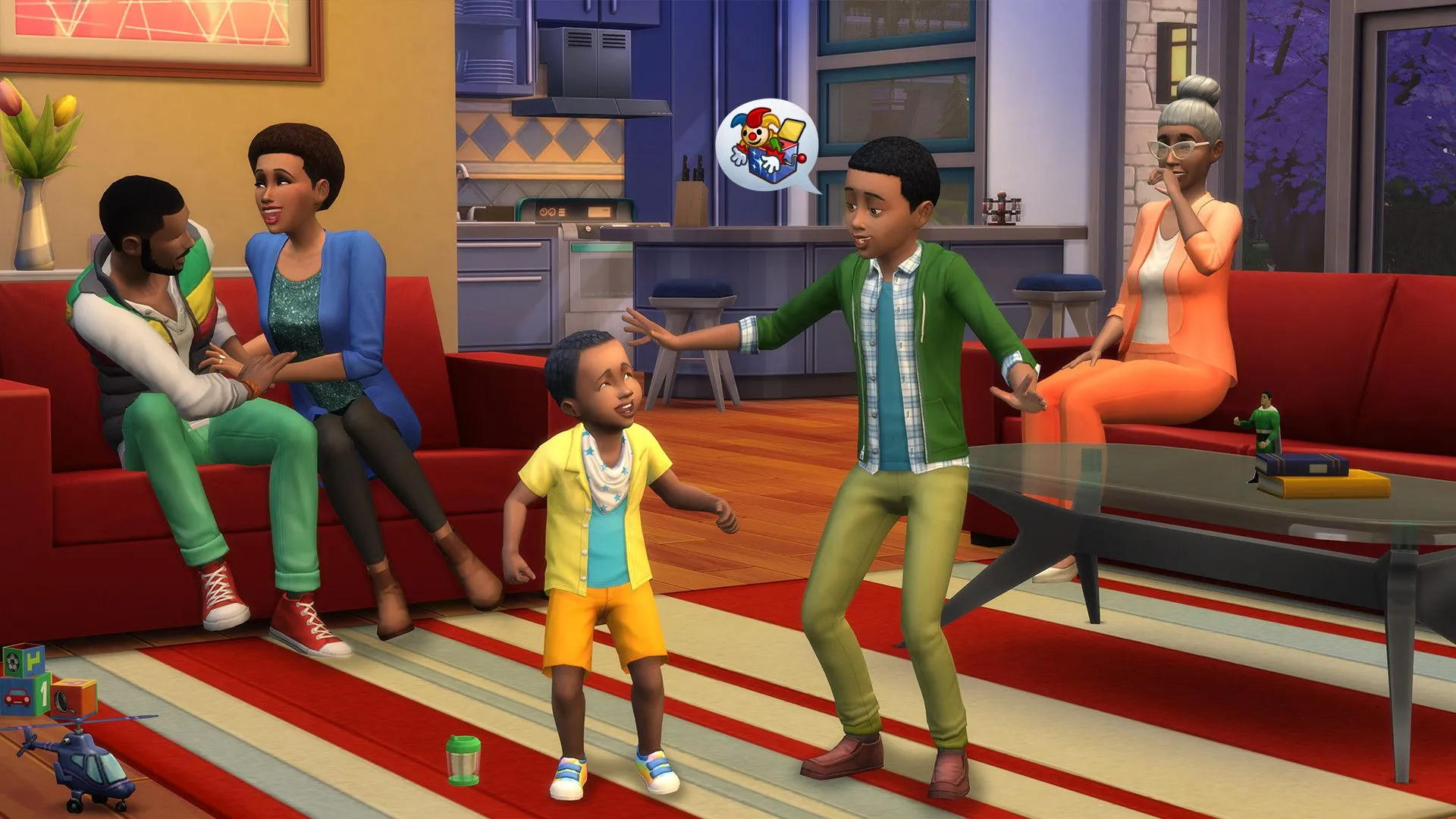 Gia đình Sims vui vẻ trong The Sims 4, biểu tượng cho nội dung người chơi đã đầu tư.