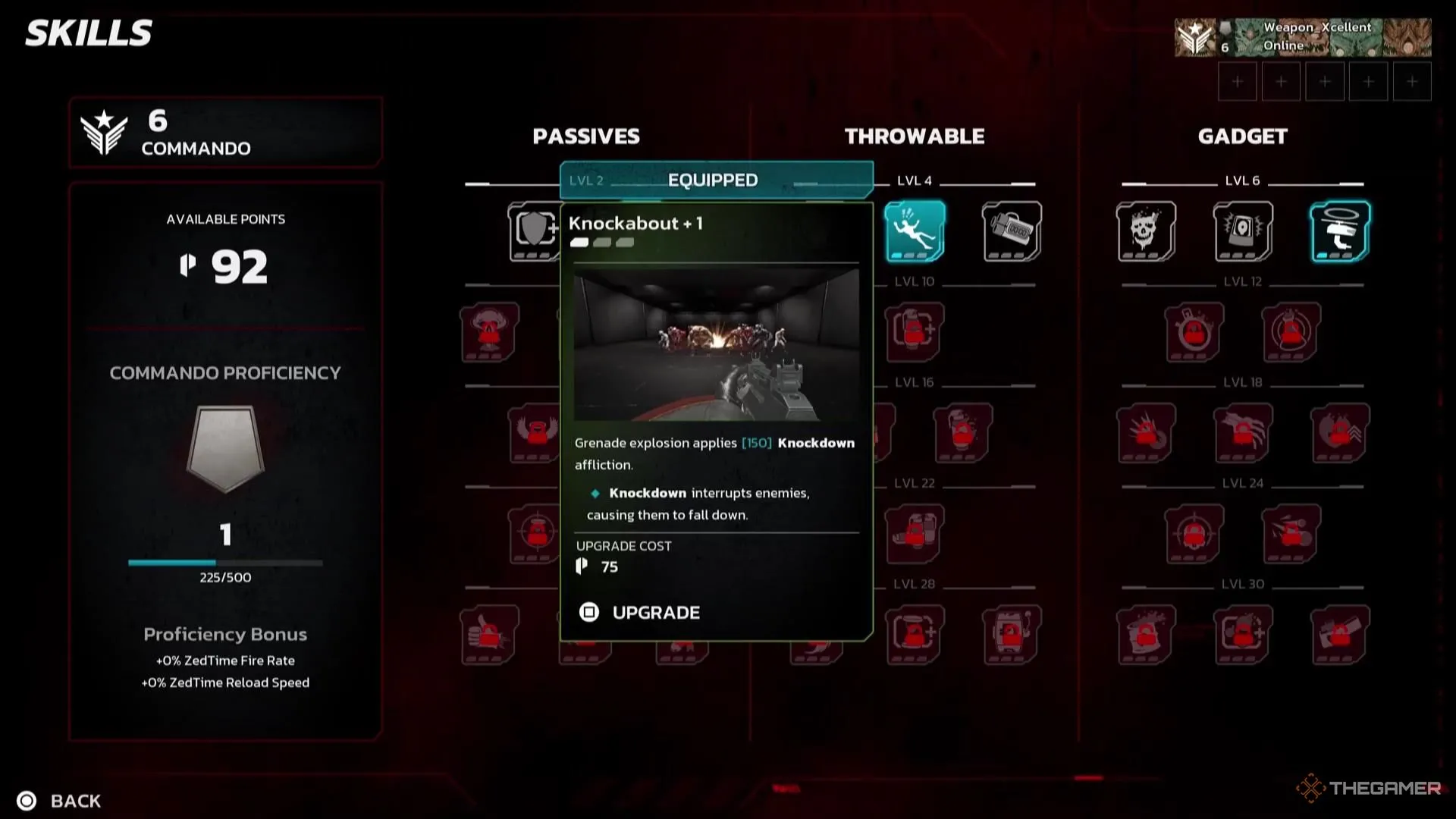 Giao diện cây kỹ năng Commando trong Killing Floor 3, minh họa khả năng thay đổi điểm kỹ năng miễn phí.