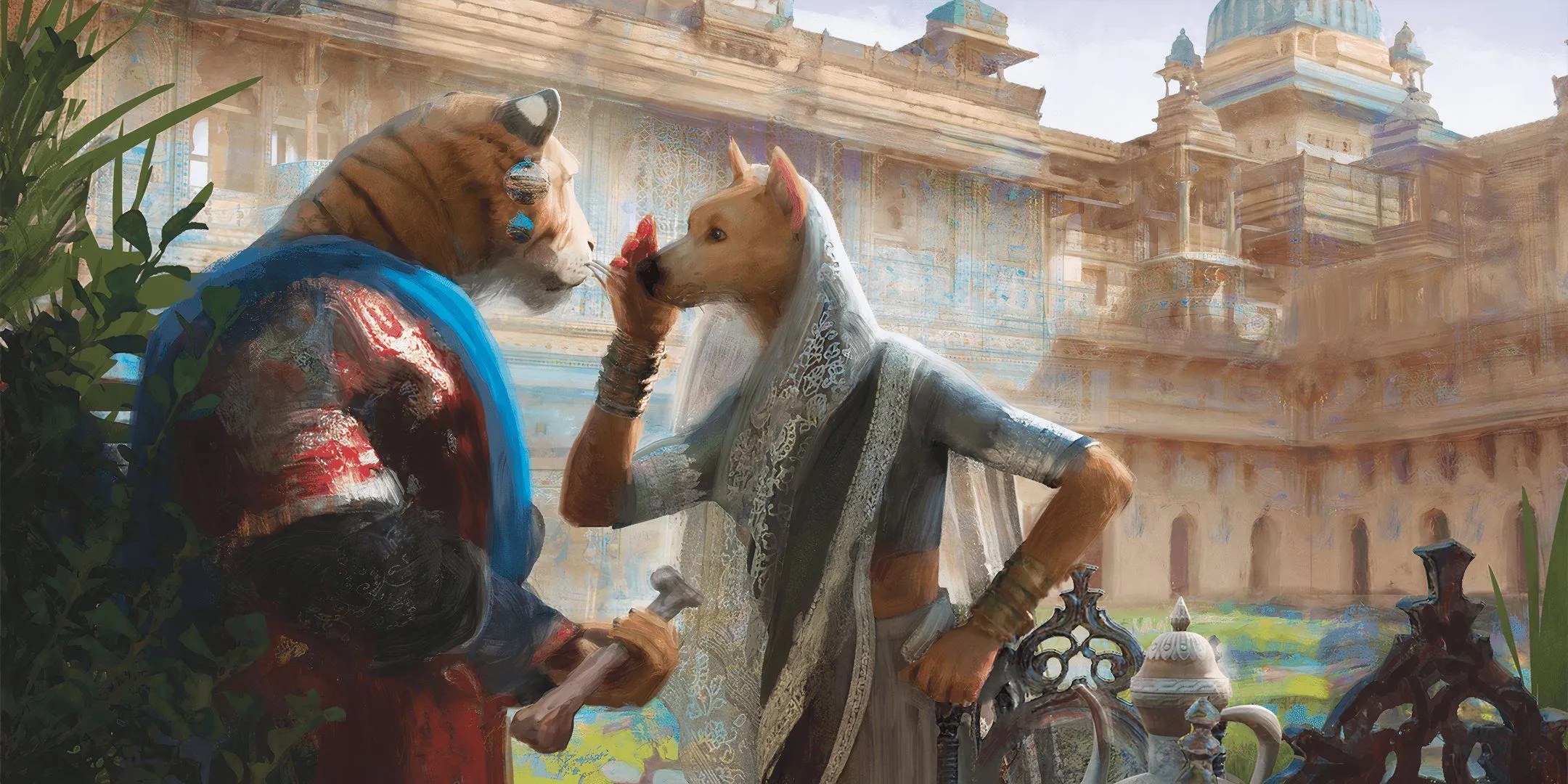 Hai người thú trò chuyện trong D&amp;D, minh họa việc trao đổi và đưa ra phản hồi.